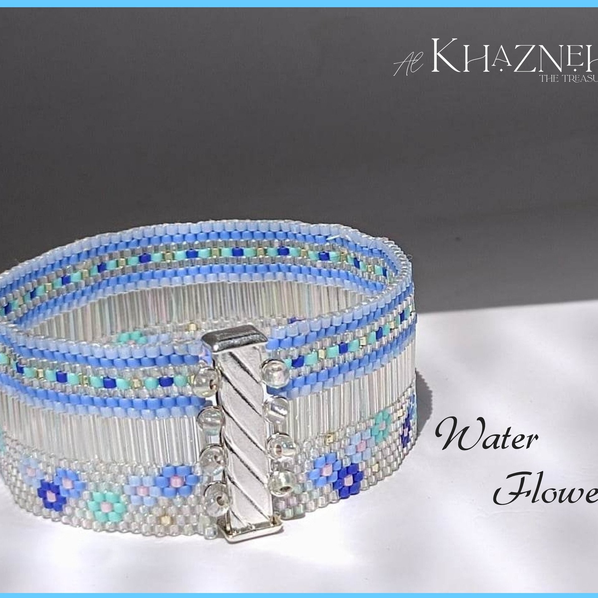 Odd Peyote Bracelet Pattern with bugles "WATER FLOWERS"
