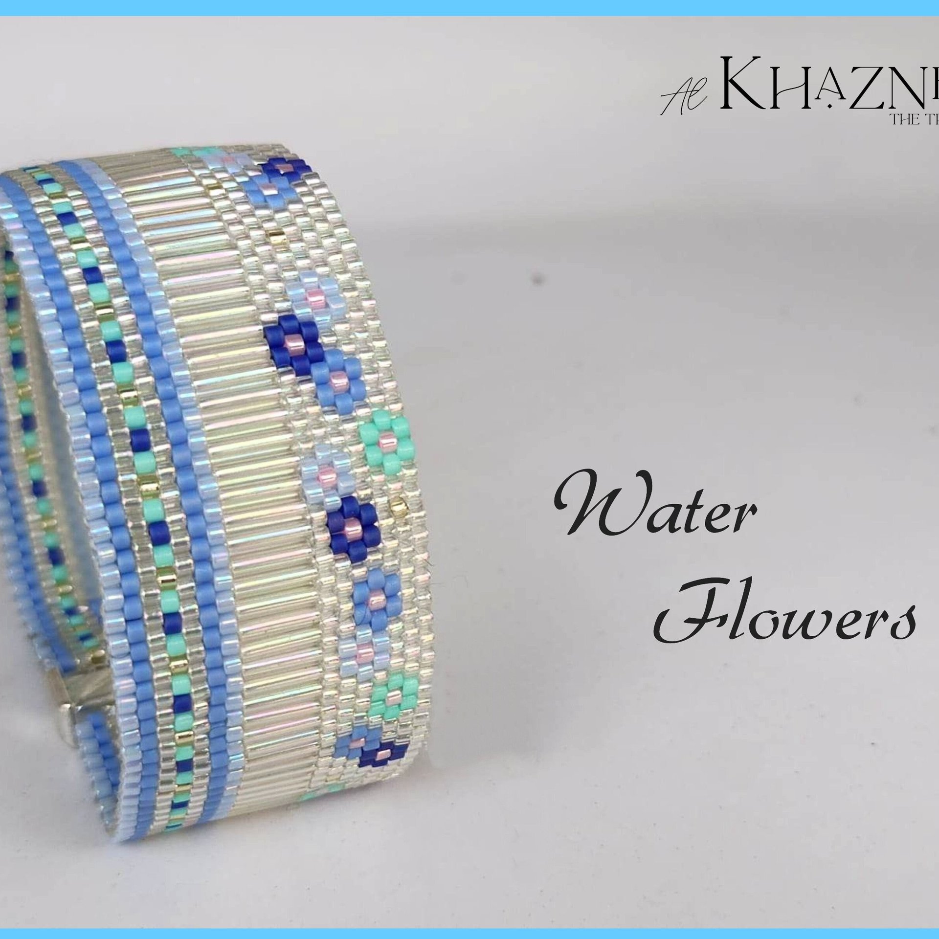 Odd Peyote Bracelet Pattern with bugles "WATER FLOWERS"