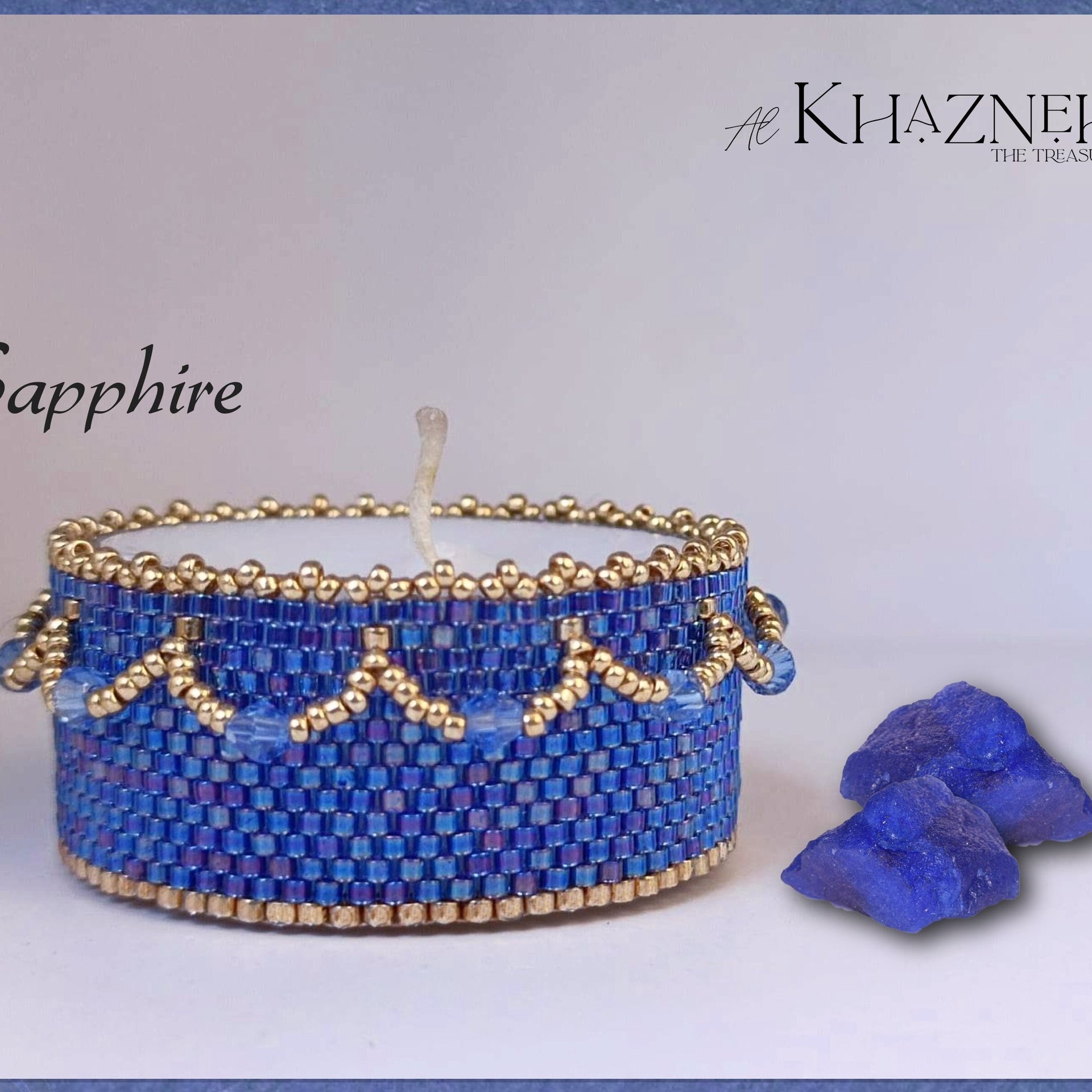 Tealight Cover TUTORIAL - Even Peyote - "SAPPHIRE"