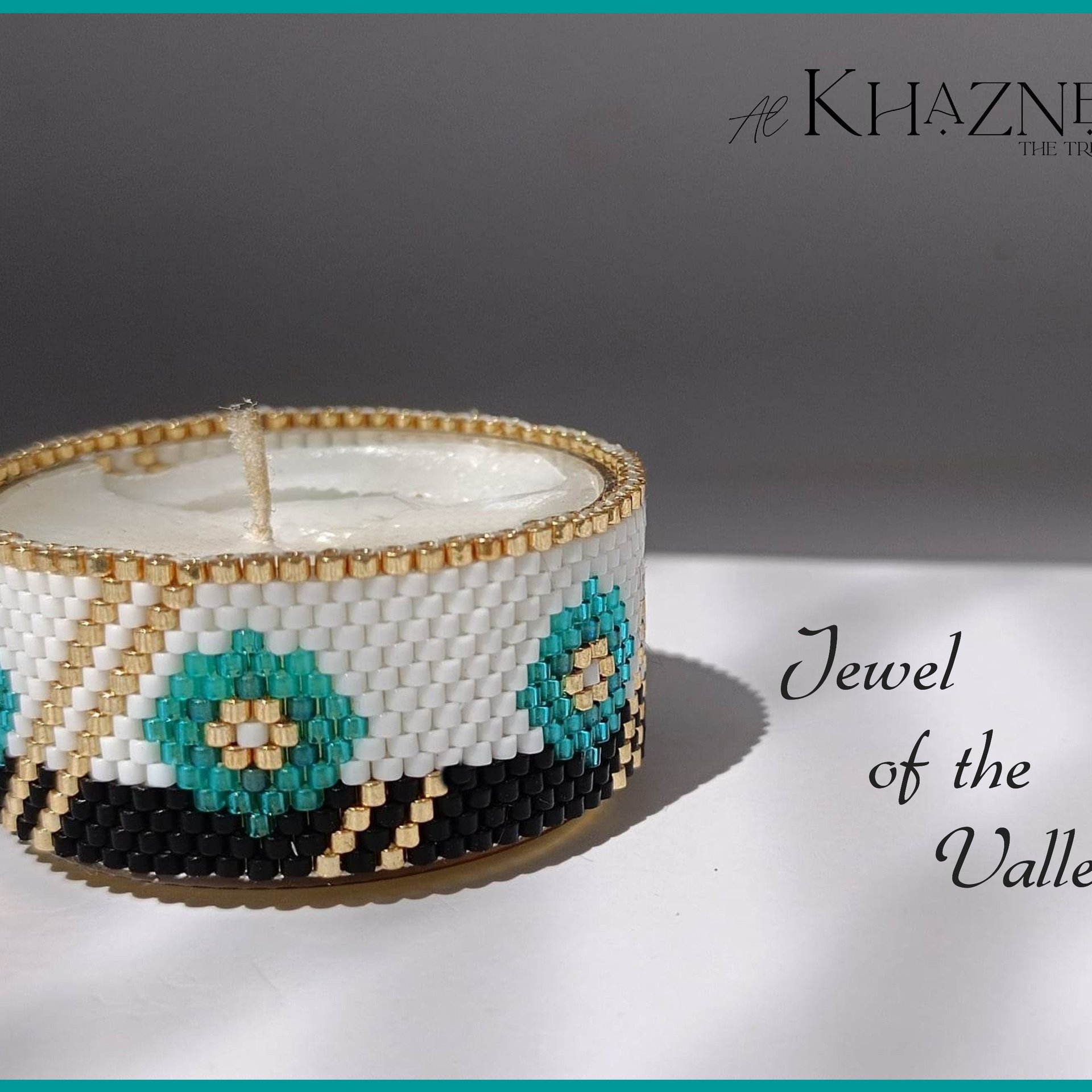 Tealight Cover - Even Peyote Stitch -  "JEWEL of the VALLEY"