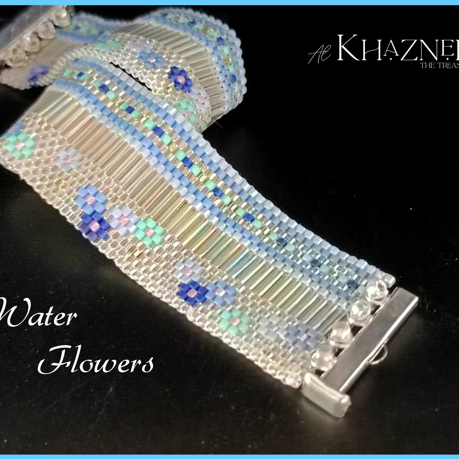 Odd Peyote Bracelet Pattern with bugles "WATER FLOWERS"