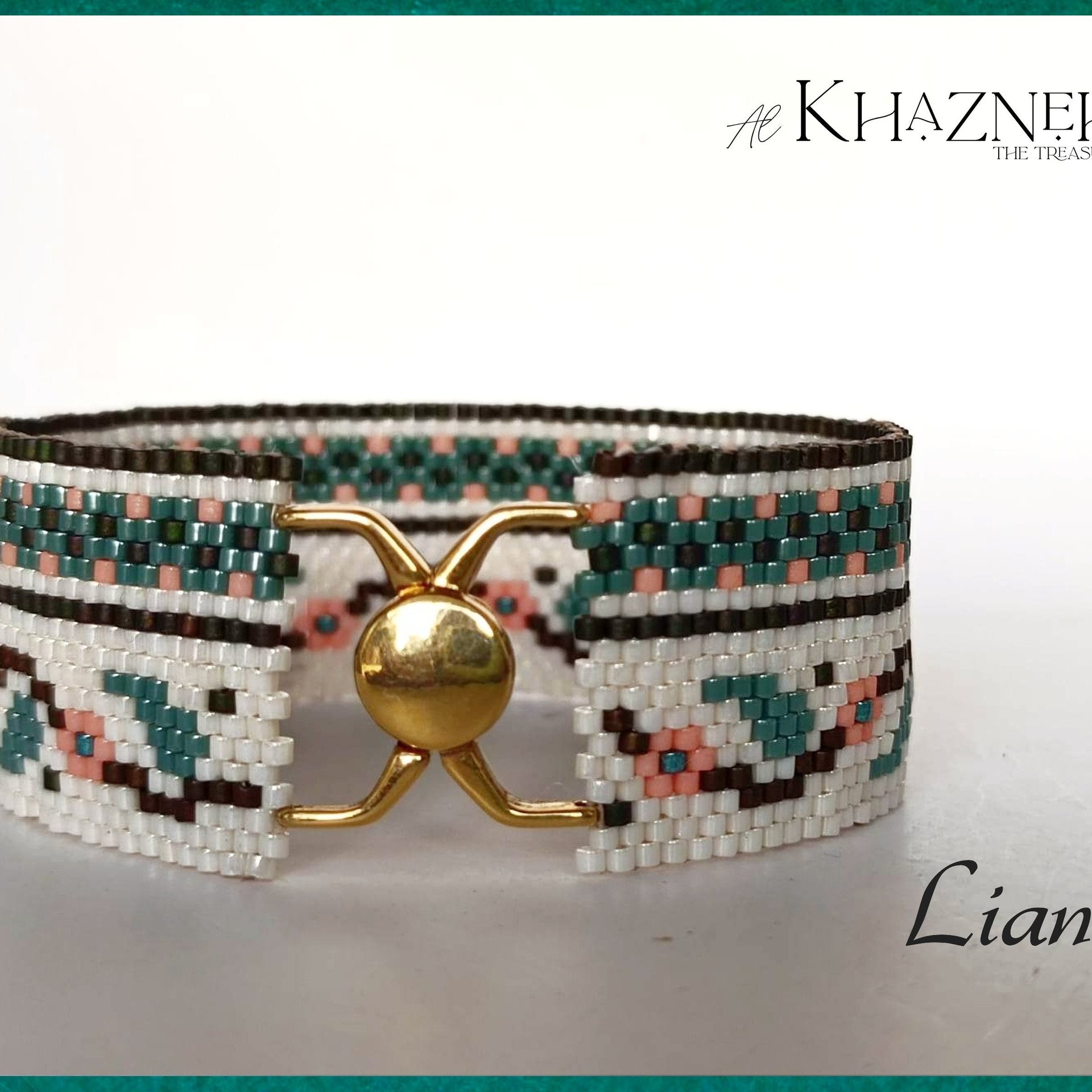 Even-Peyote Bracelet pattern with odd-peyote earrings set "LIANA"
