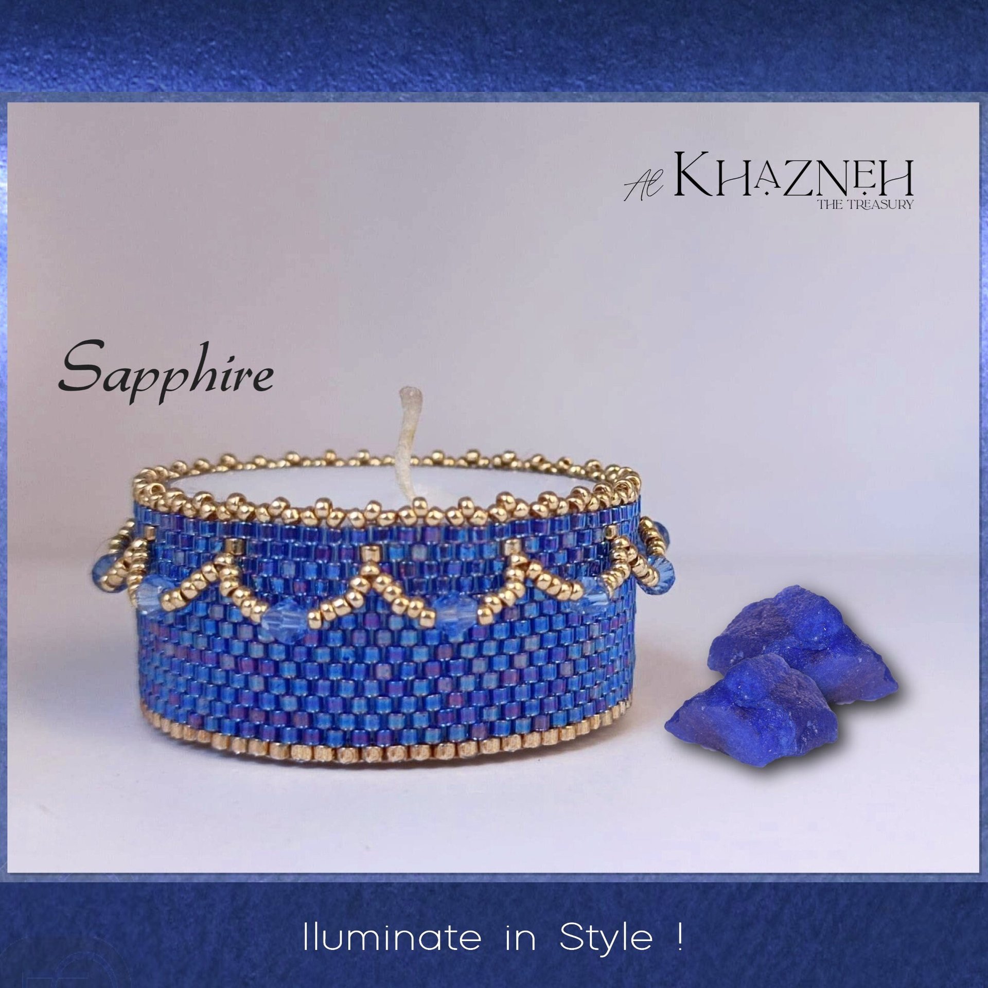 Tealight Cover TUTORIAL - Even Peyote - "SAPPHIRE"