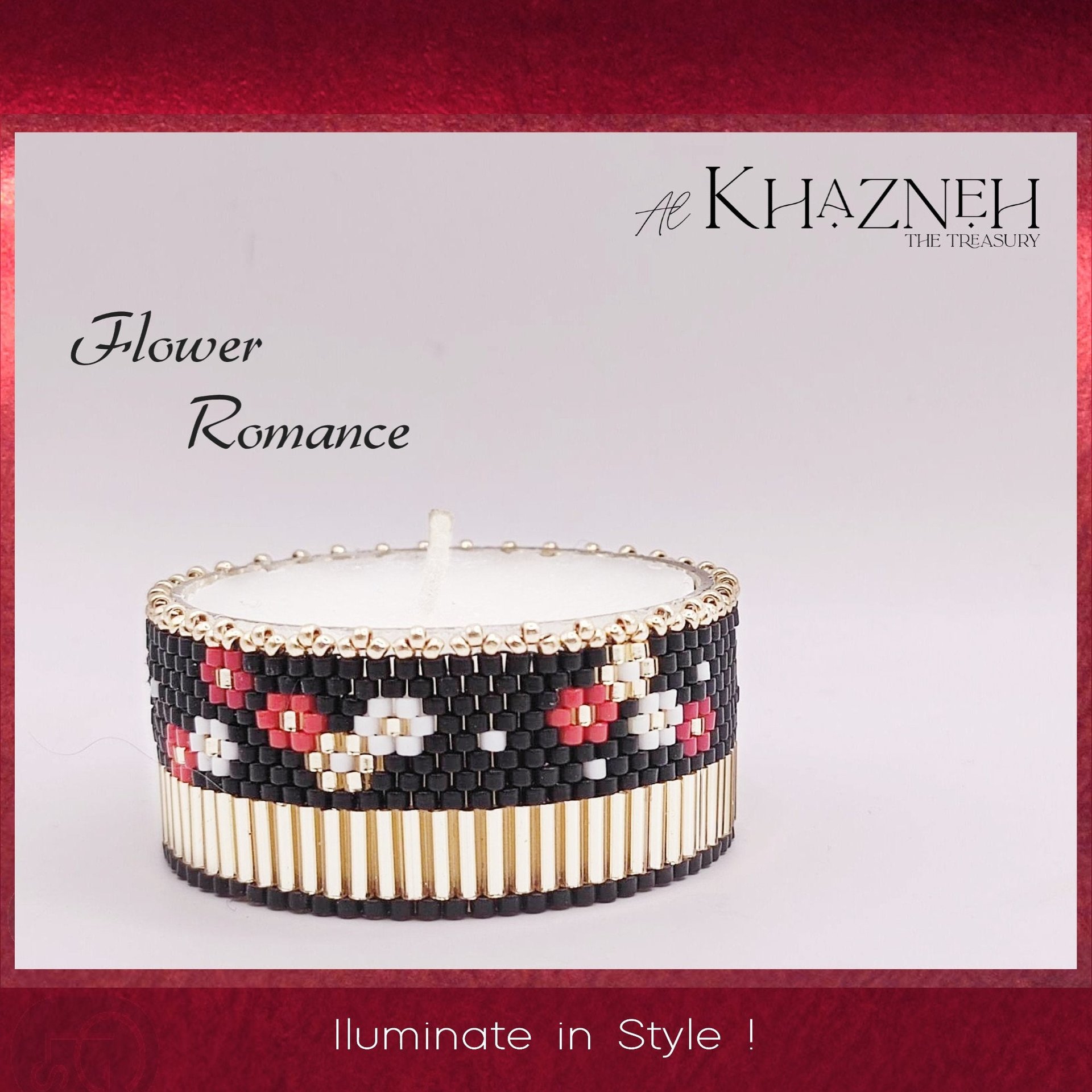 TEALIGHT COVER  - Even Peyote - "Flower Romance"