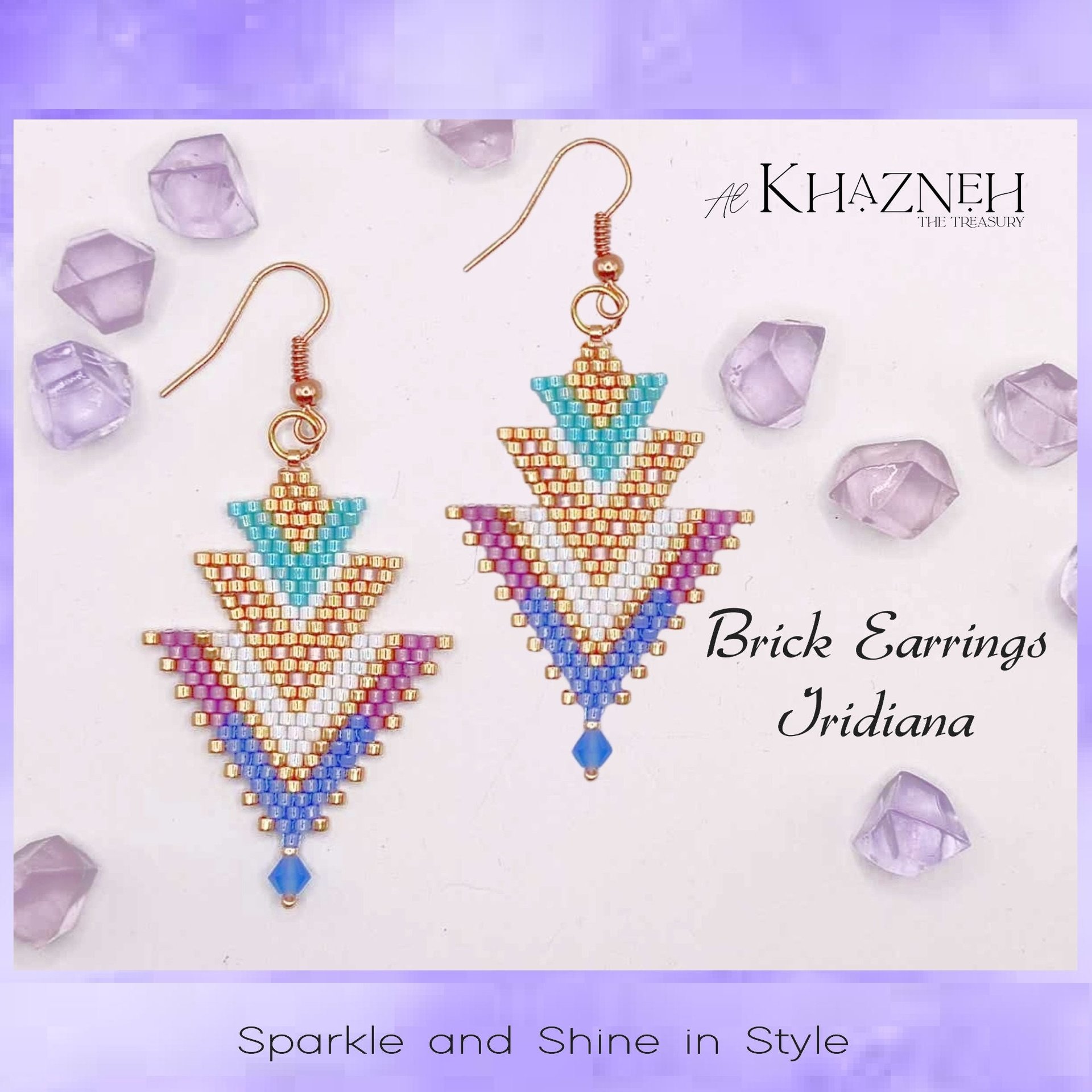 BRICK STITCH Earring Pattern "IRIDIANA"