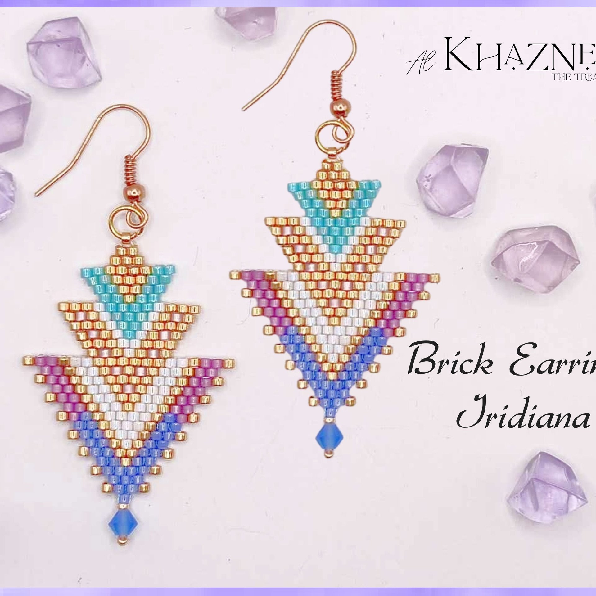 BRICK STITCH Earring Pattern "IRIDIANA"
