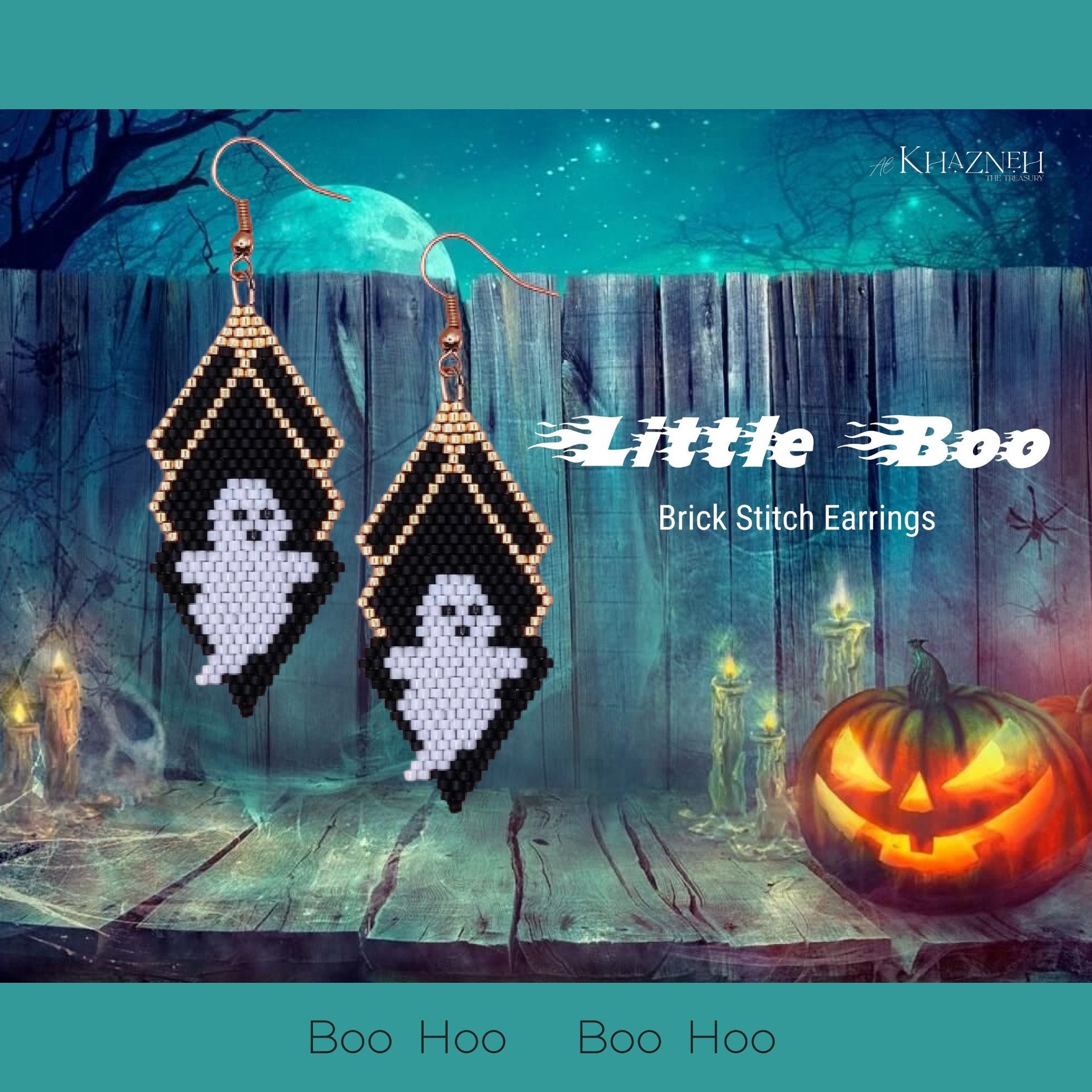 Brick Stitch Earring Pattern "LITTLE BOO"