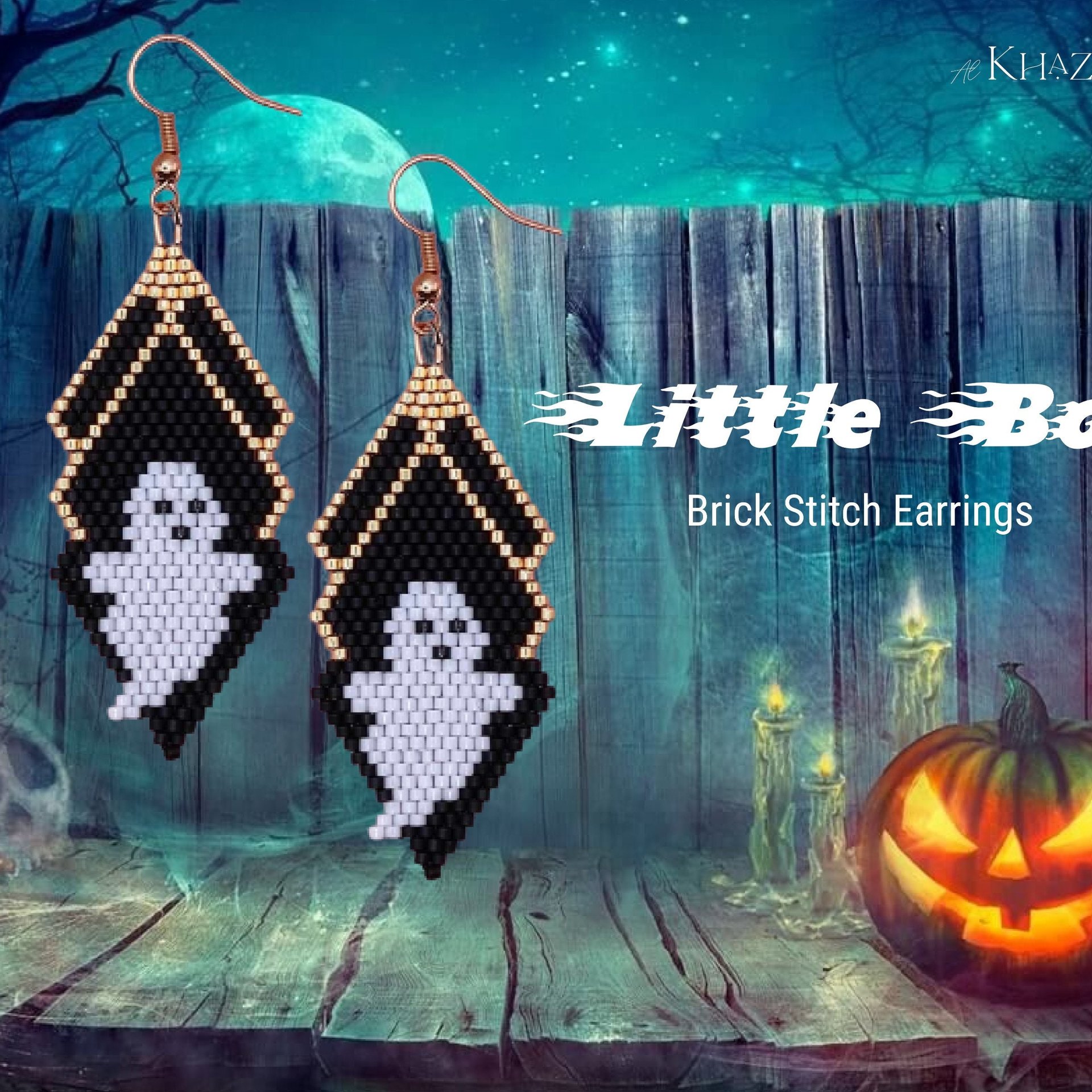 Brick Stitch Earring Pattern "LITTLE BOO"