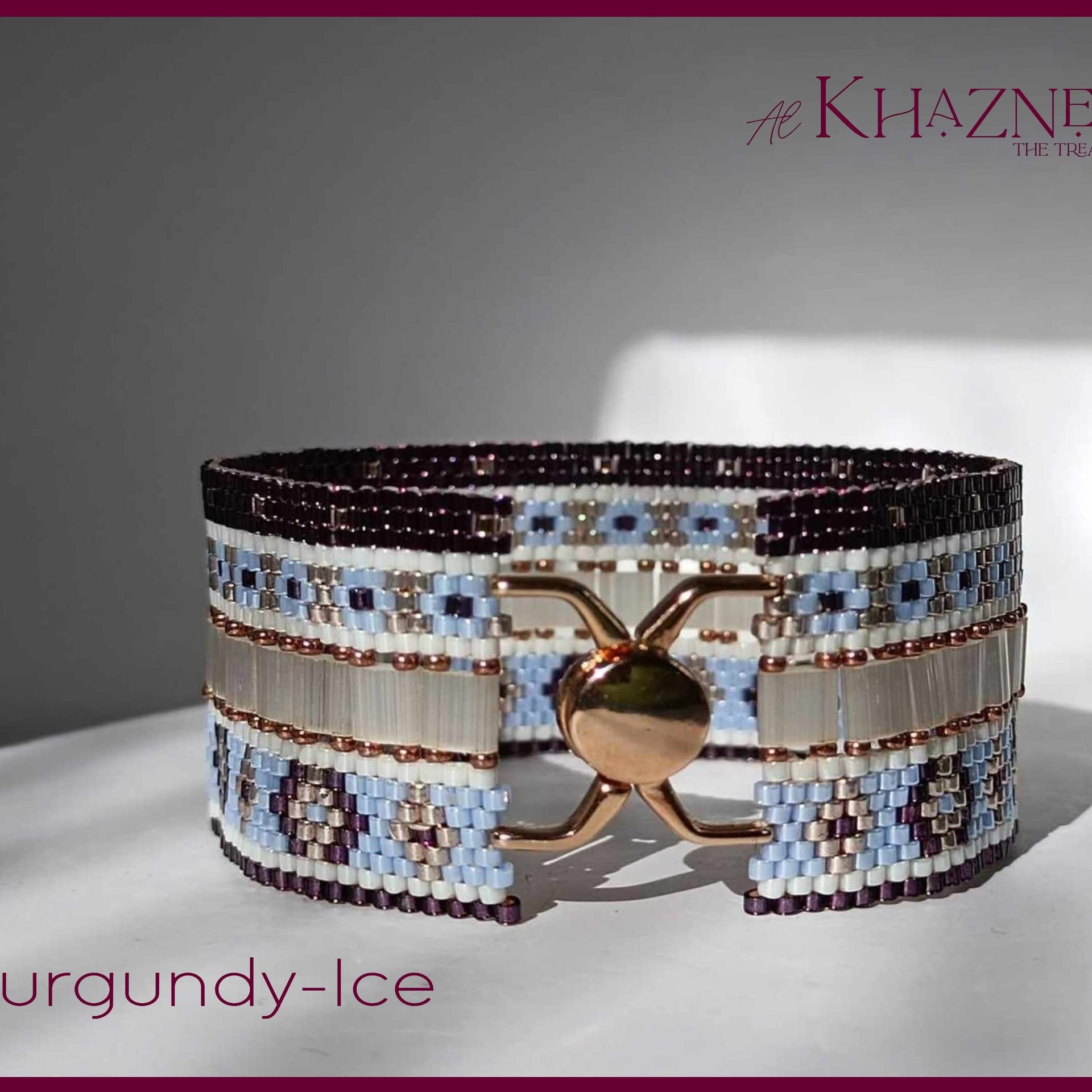 EVEN Peyote Bracelet Pattern with Tila's: "BURGUNDY-ICE"