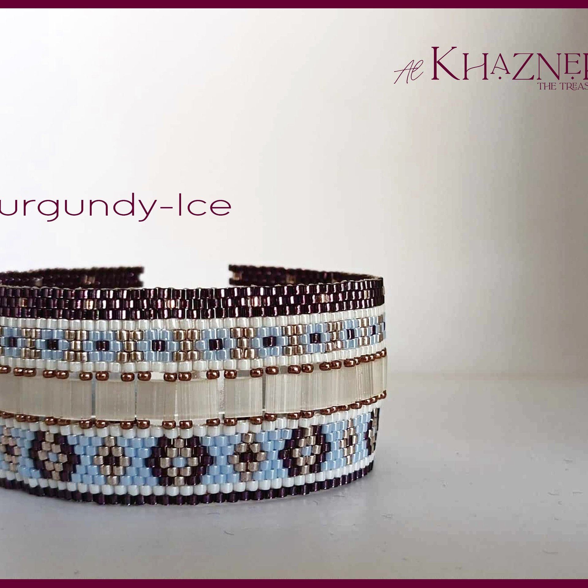 EVEN Peyote Bracelet Pattern with Tila's: "BURGUNDY-ICE"