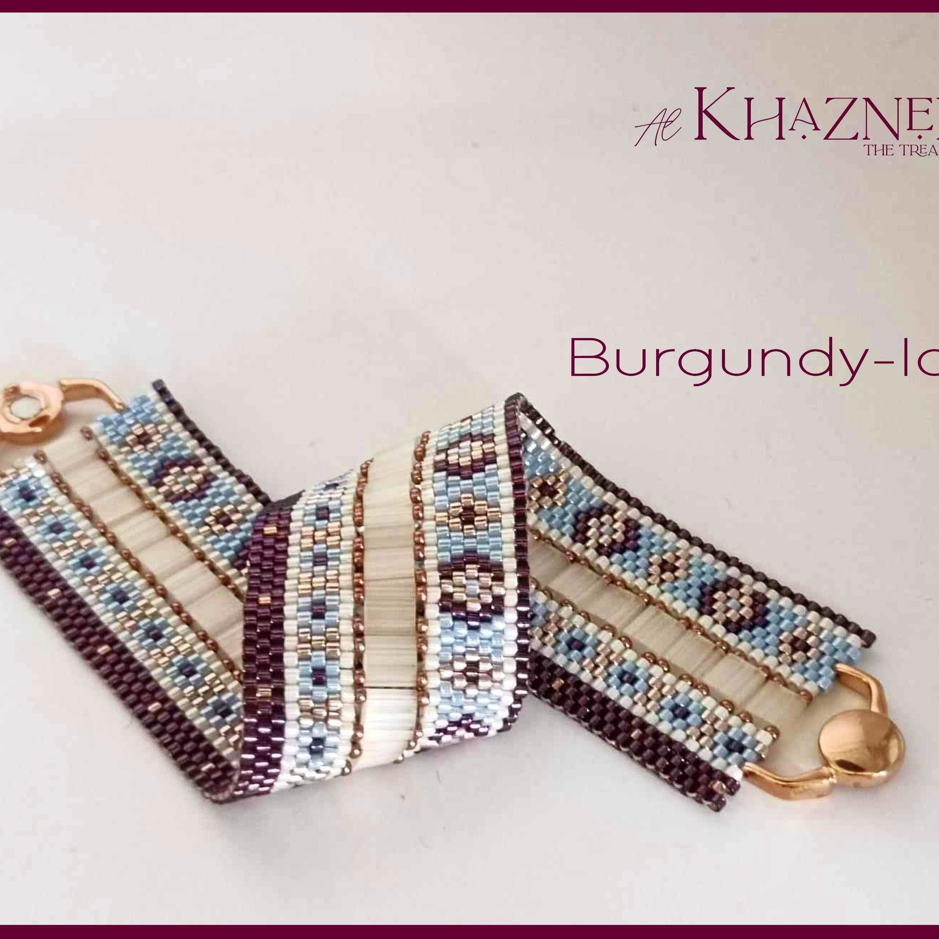 EVEN Peyote Bracelet Pattern with Tila's: "BURGUNDY-ICE"