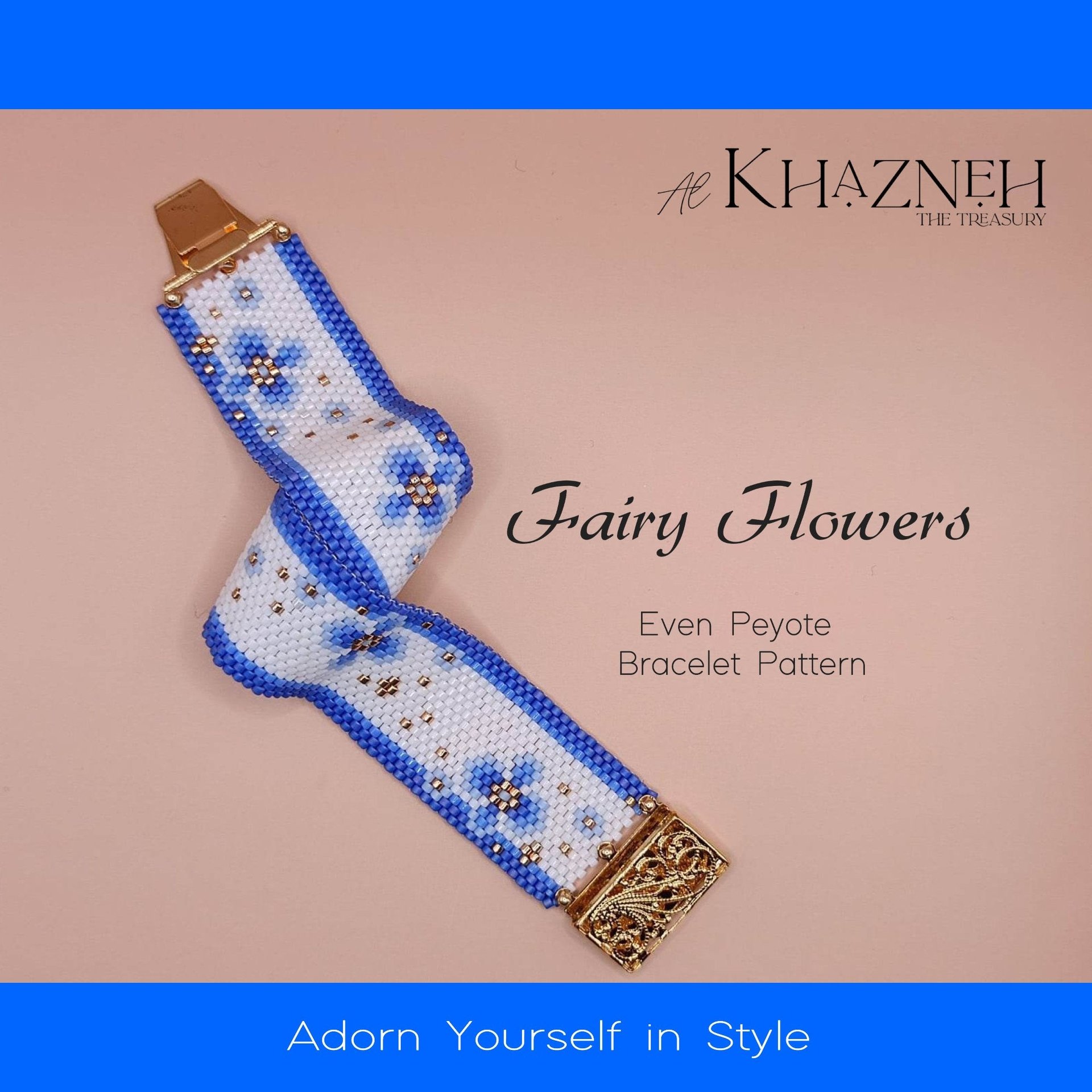 EVEN Peyote Bracelet Pattern "FAIRY FLOWERS"