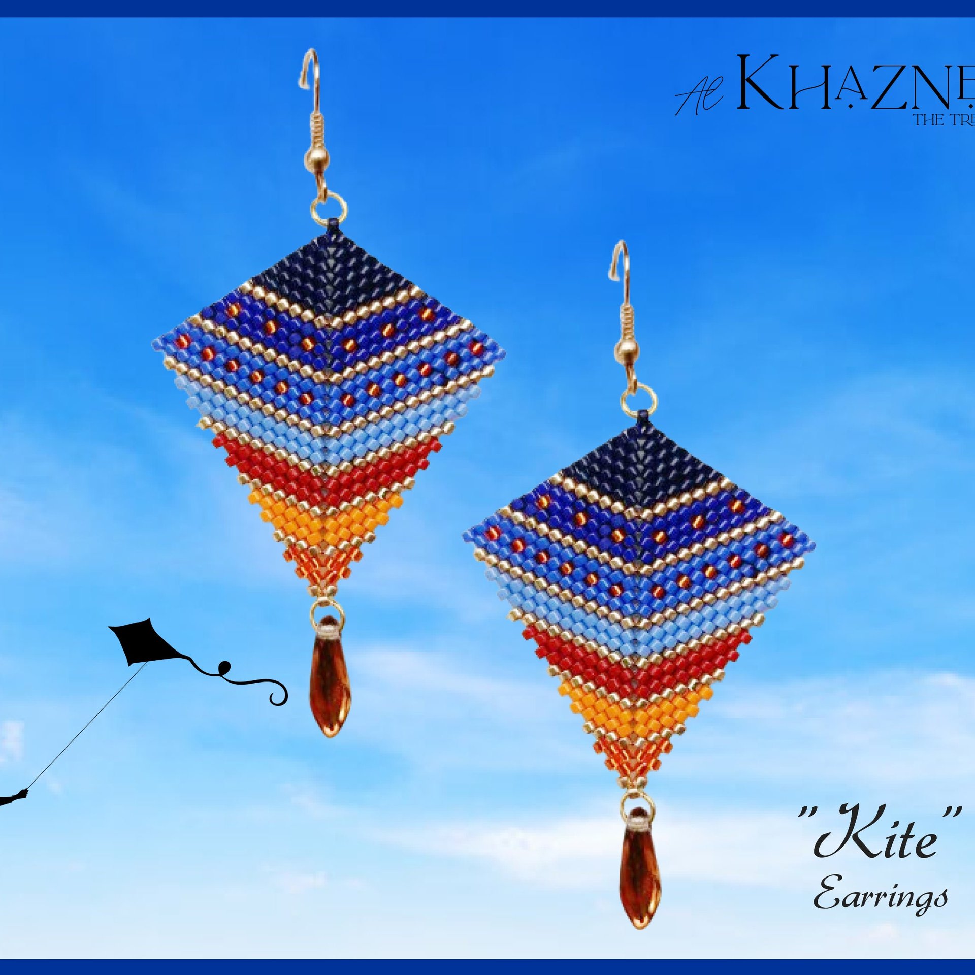 KITE - Earring, Purse Charm, Pendant, Car mirror Charm Pattern