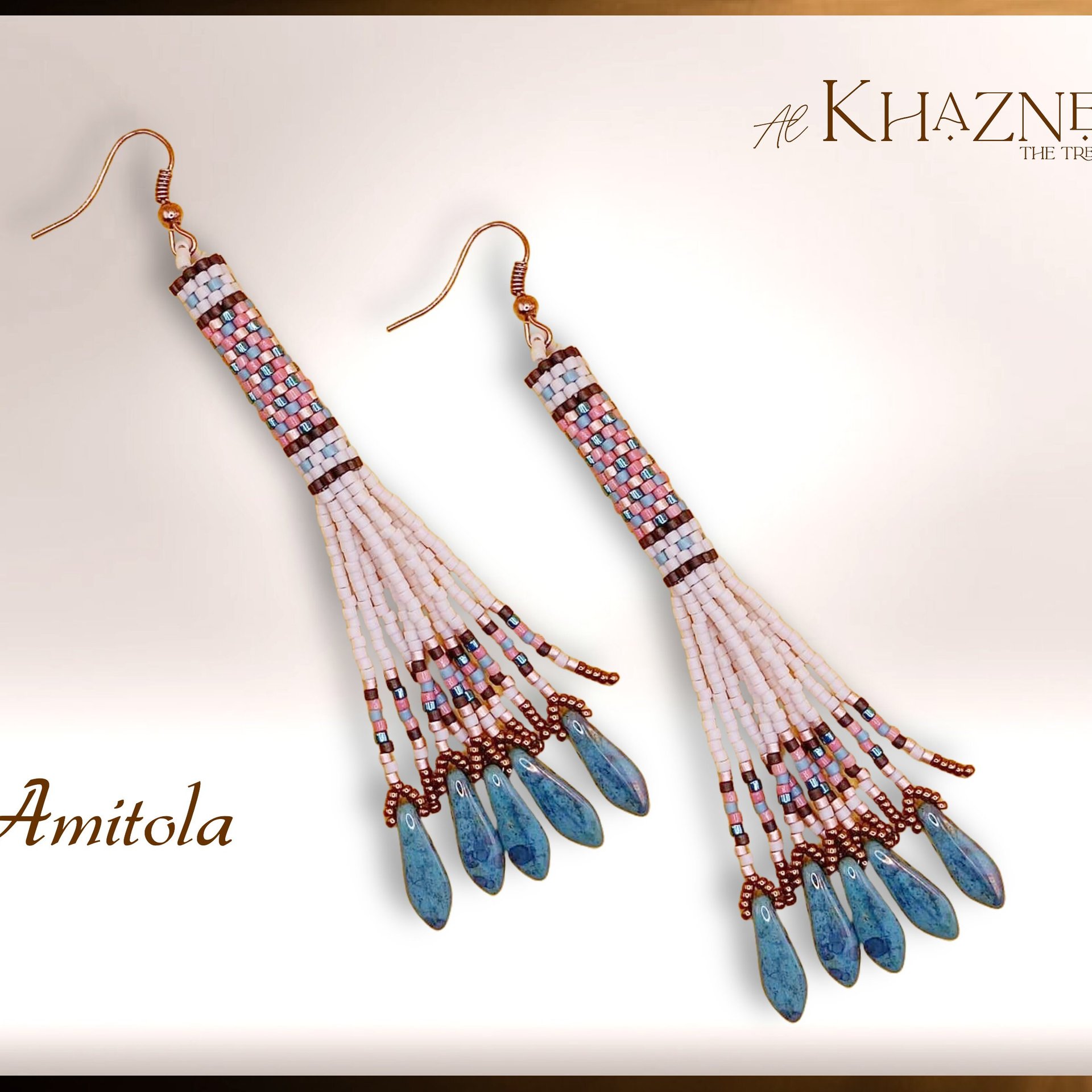 AMITOLA: Peyote stitch fringed Tube Tassel Earring Pattern