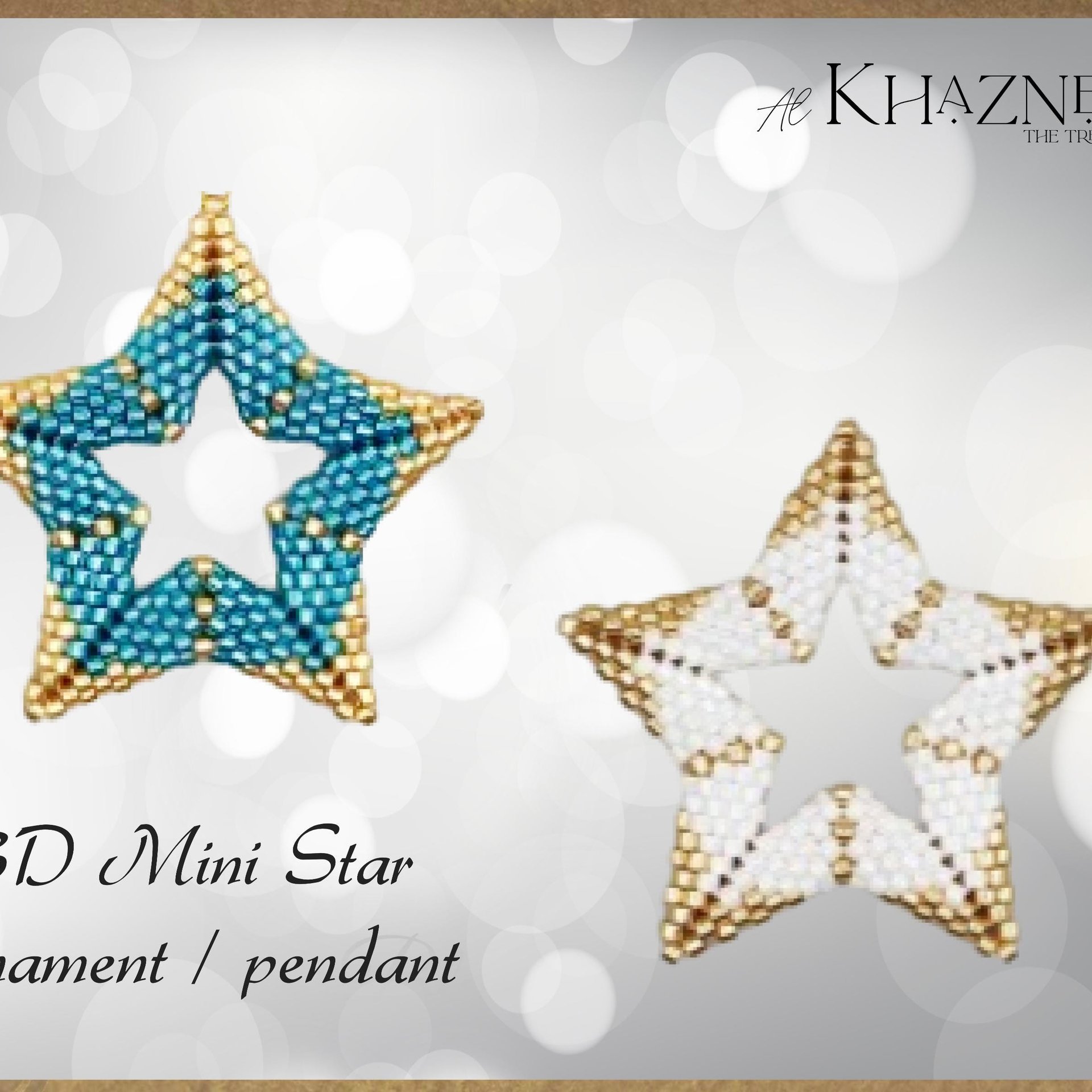 3D Mini Star Ornament / Pendant with bail PATTERN