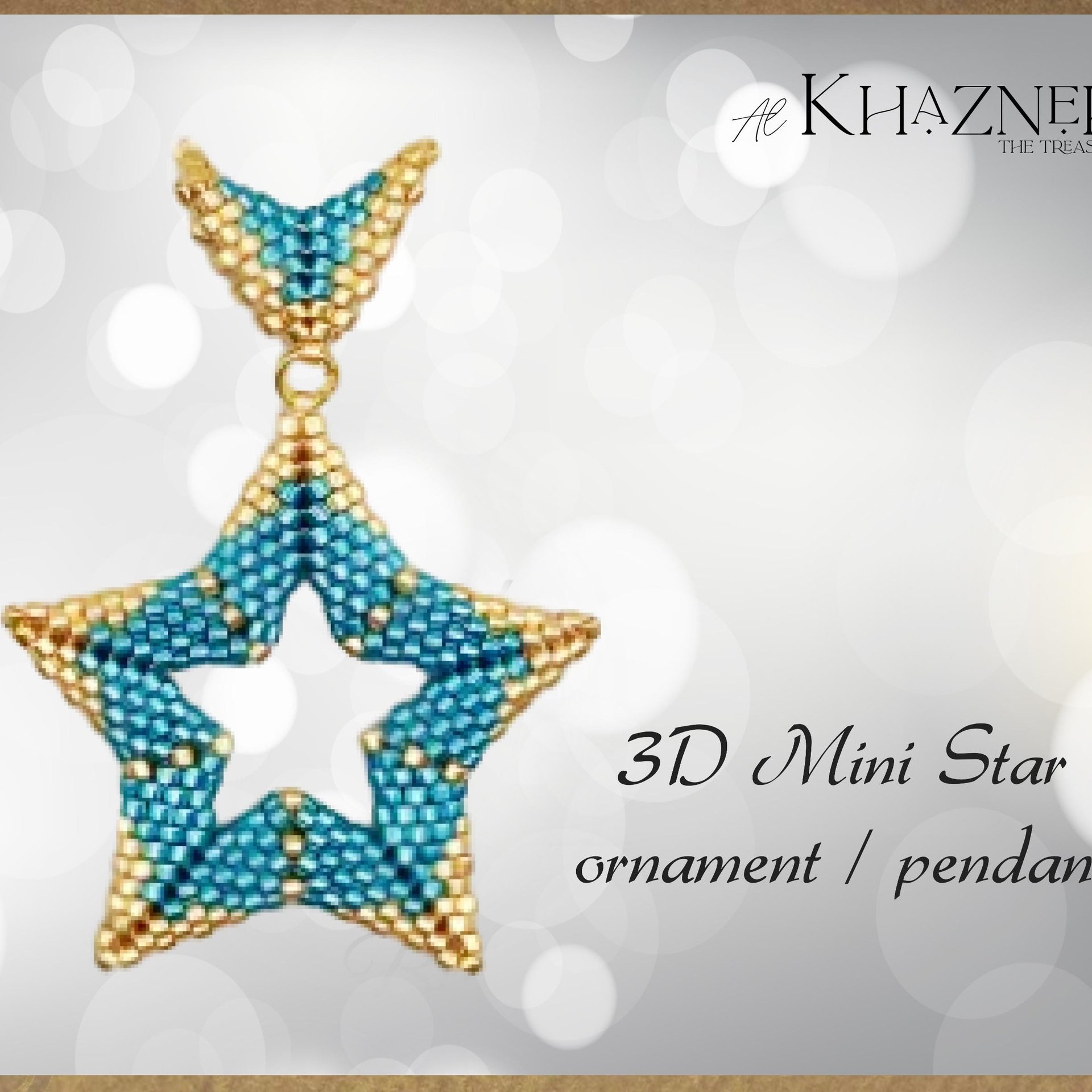 3D Mini Star Ornament / Pendant with bail PATTERN