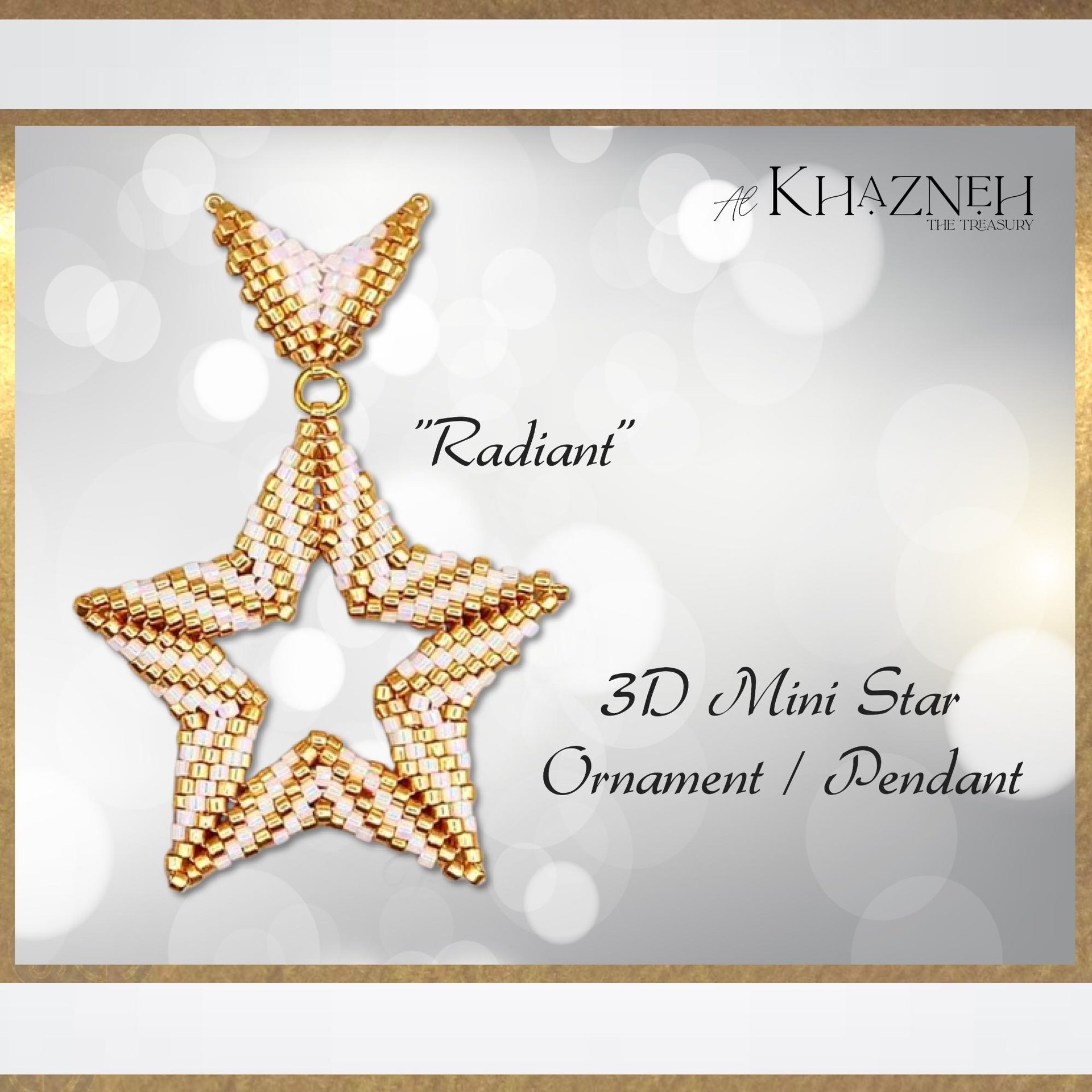 RADIANT - 3D Mini Star Ornament / Pendant with Bail PATTERN