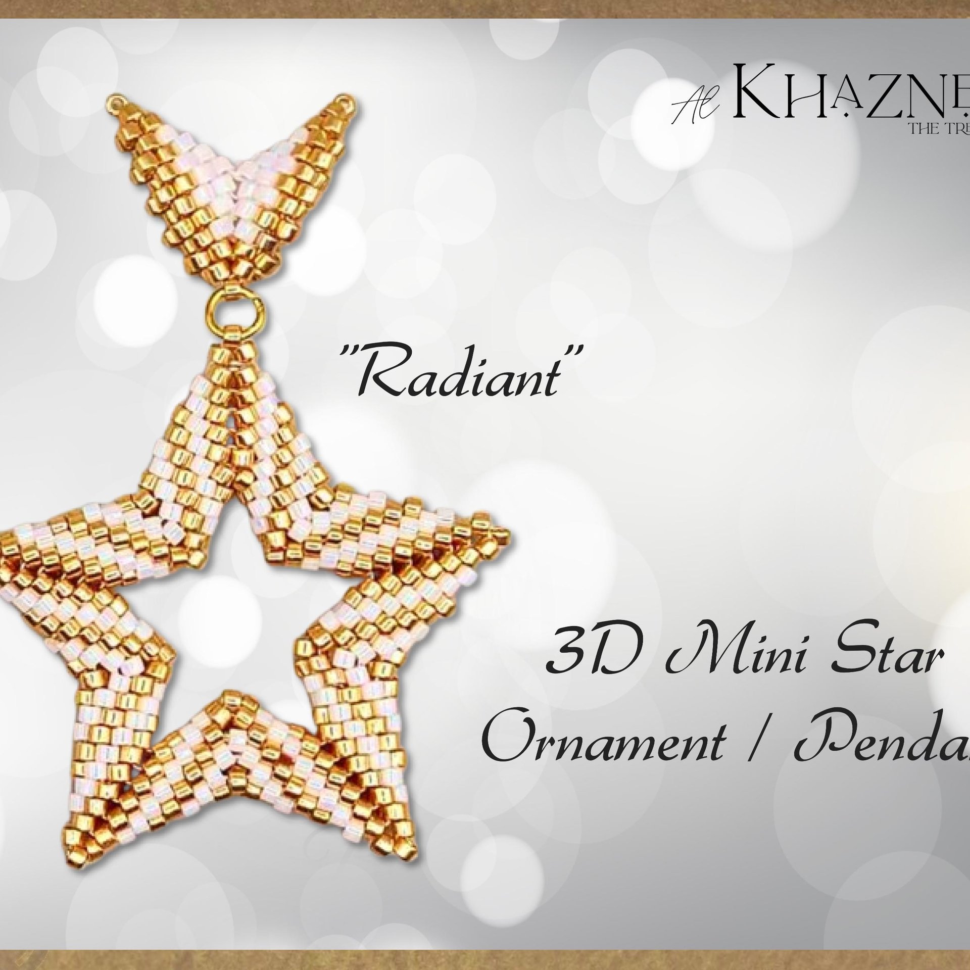 RADIANT - 3D Mini Star Ornament / Pendant with Bail PATTERN