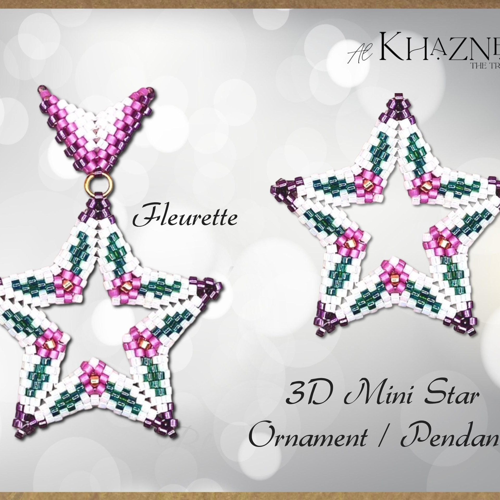 FLEURETTE - 3D Mini Star Ornament / Pendant with Bail PATTERN