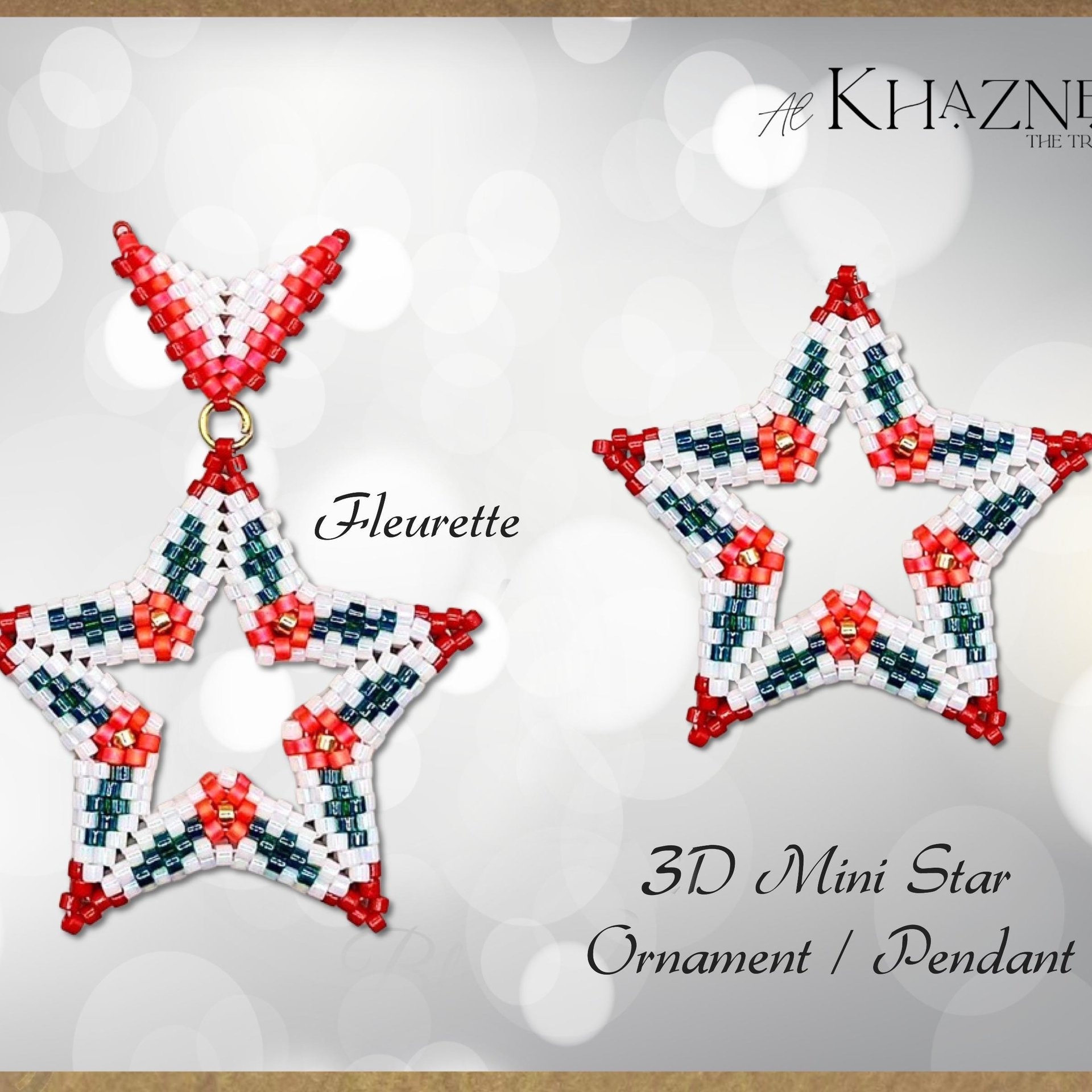 FLEURETTE - 3D Mini Star Ornament / Pendant with Bail PATTERN