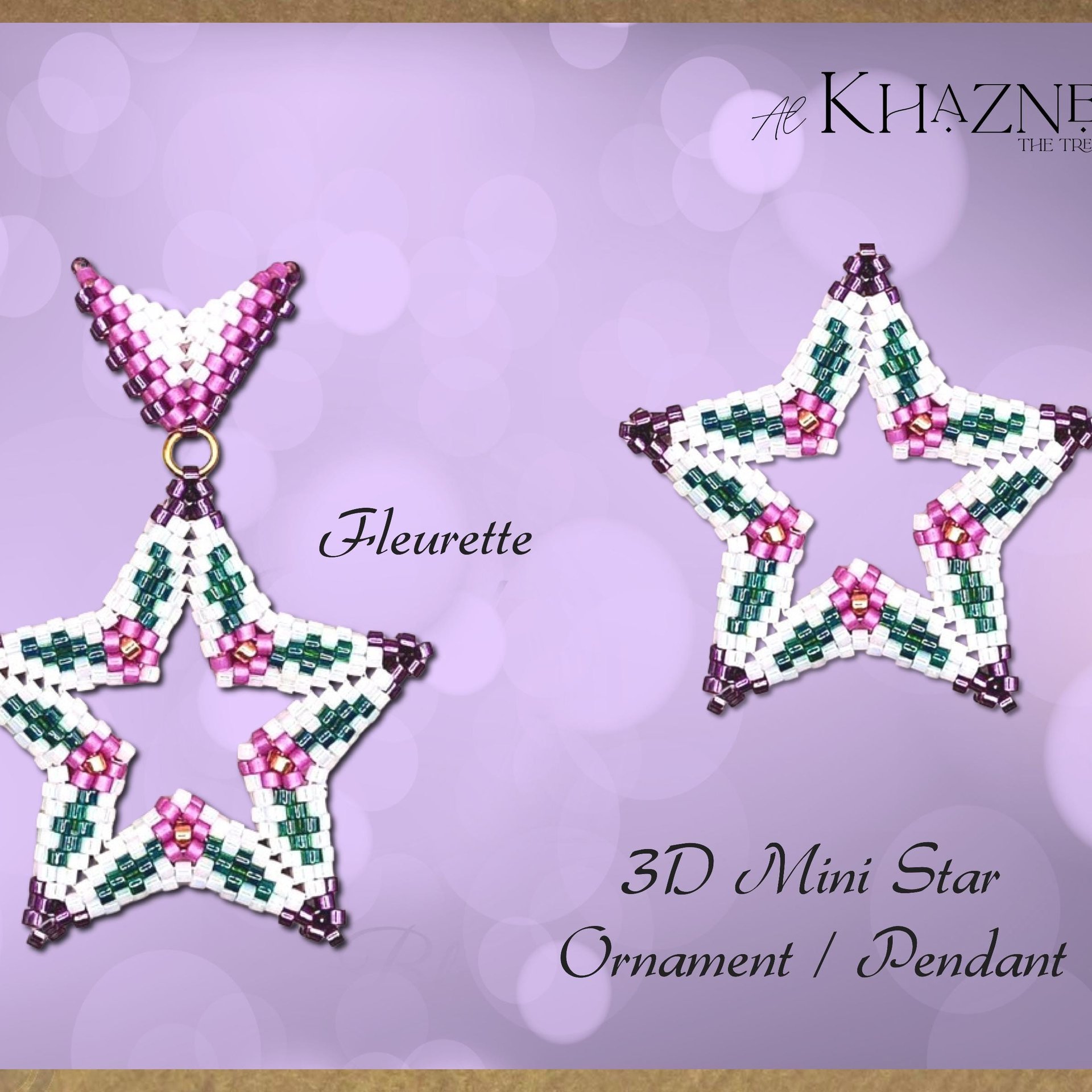 FLEURETTE - 3D Mini Star Ornament / Pendant with Bail PATTERN