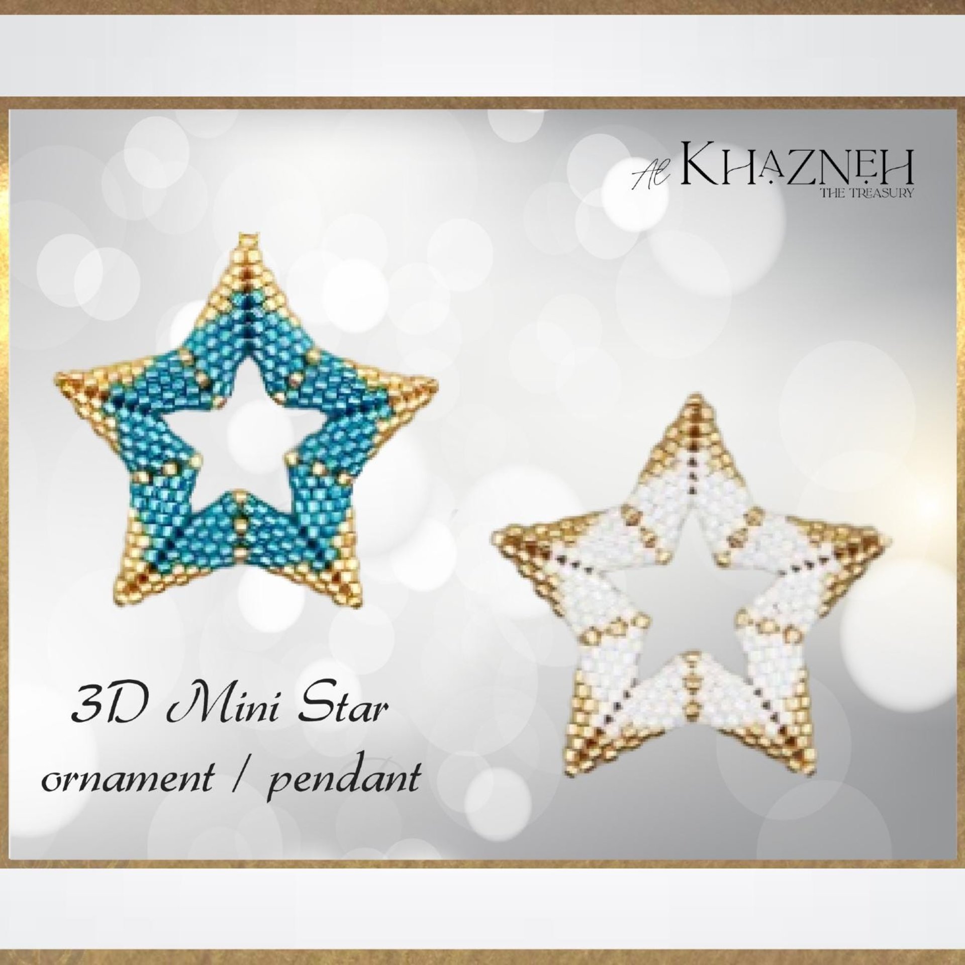 3D Mini Star Ornament / Pendant with bail PATTERN