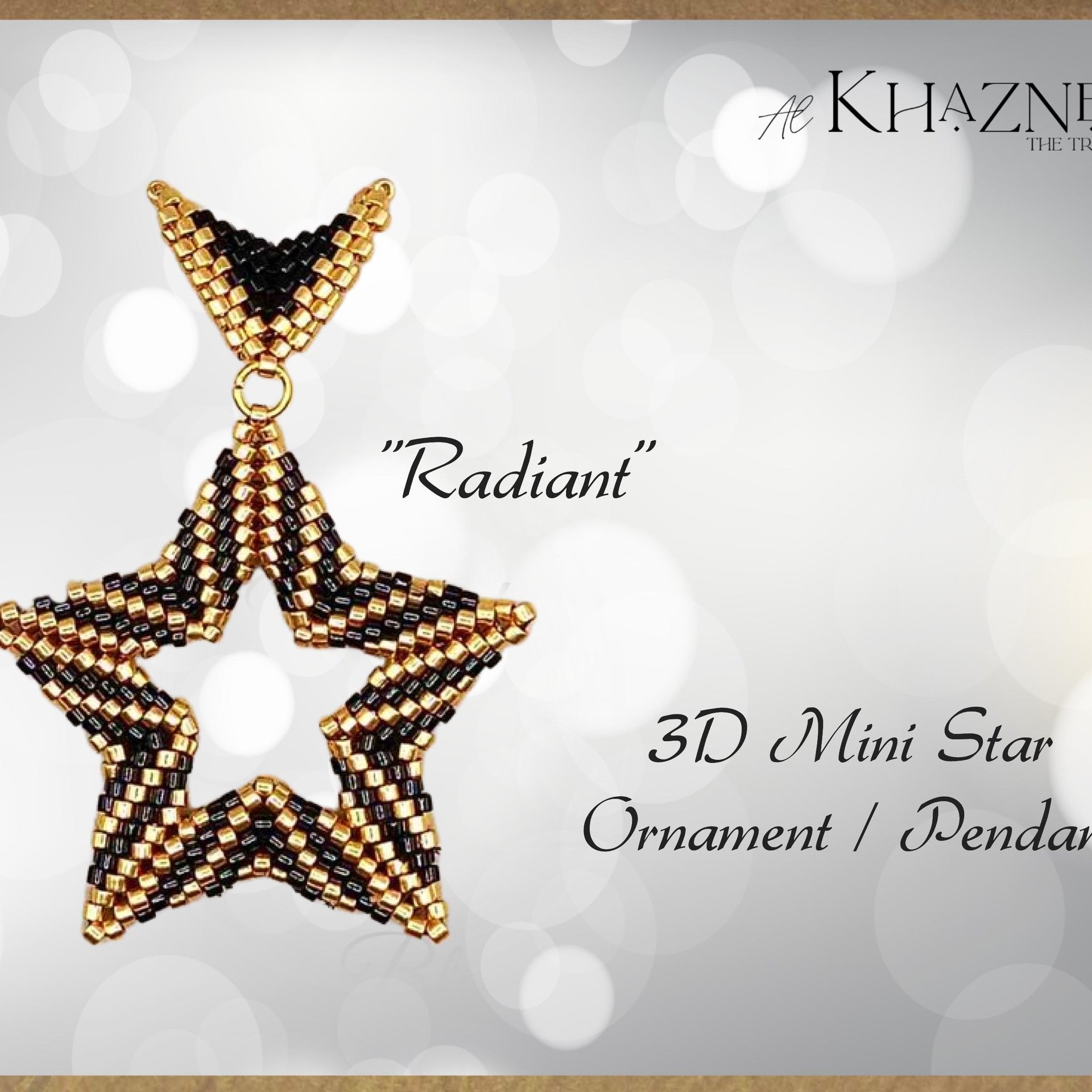 RADIANT - 3D Mini Star Ornament / Pendant with Bail PATTERN