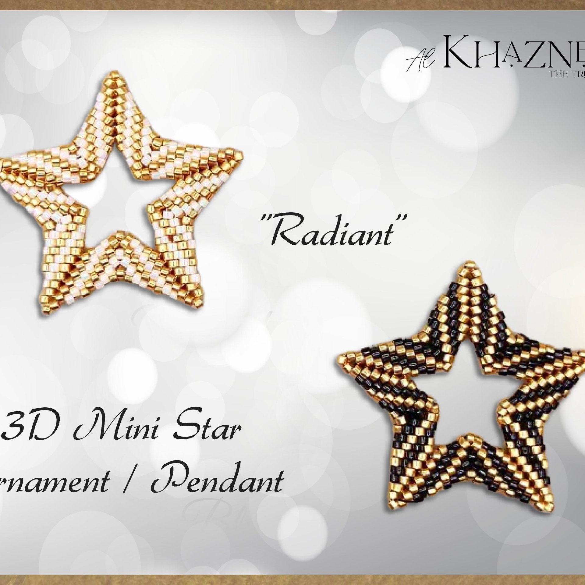 RADIANT - 3D Mini Star Ornament / Pendant with Bail PATTERN
