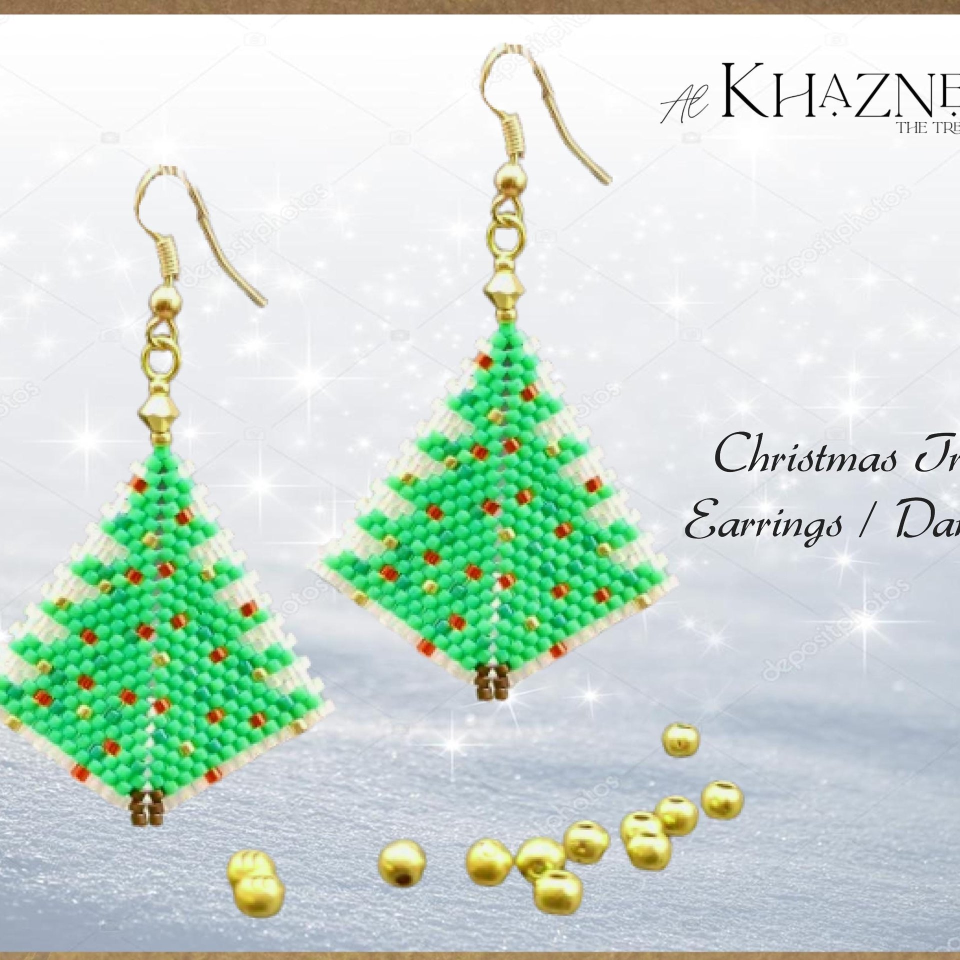 CHRISTMAS TREE Kite Dangle Earrings Pattern