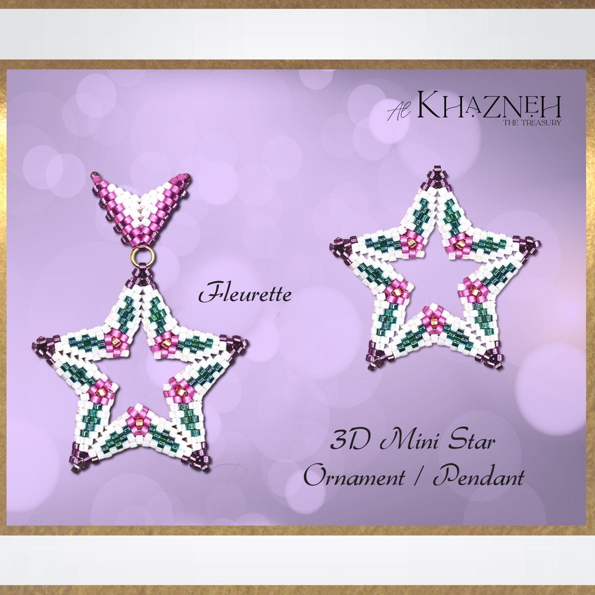 FLEURETTE - 3D Mini Star Ornament / Pendant with Bail PATTERN