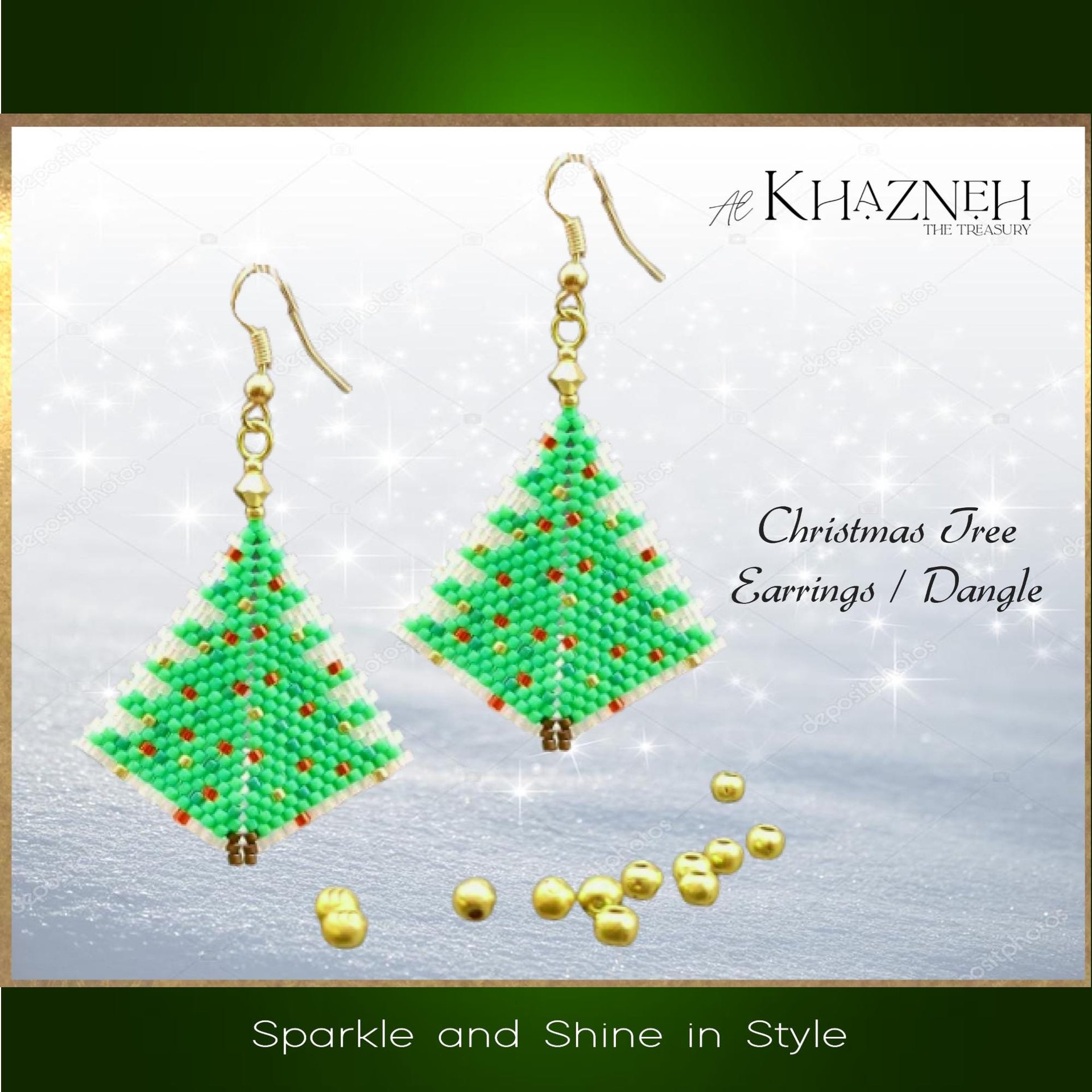 CHRISTMAS TREE Kite Dangle Earrings Pattern
