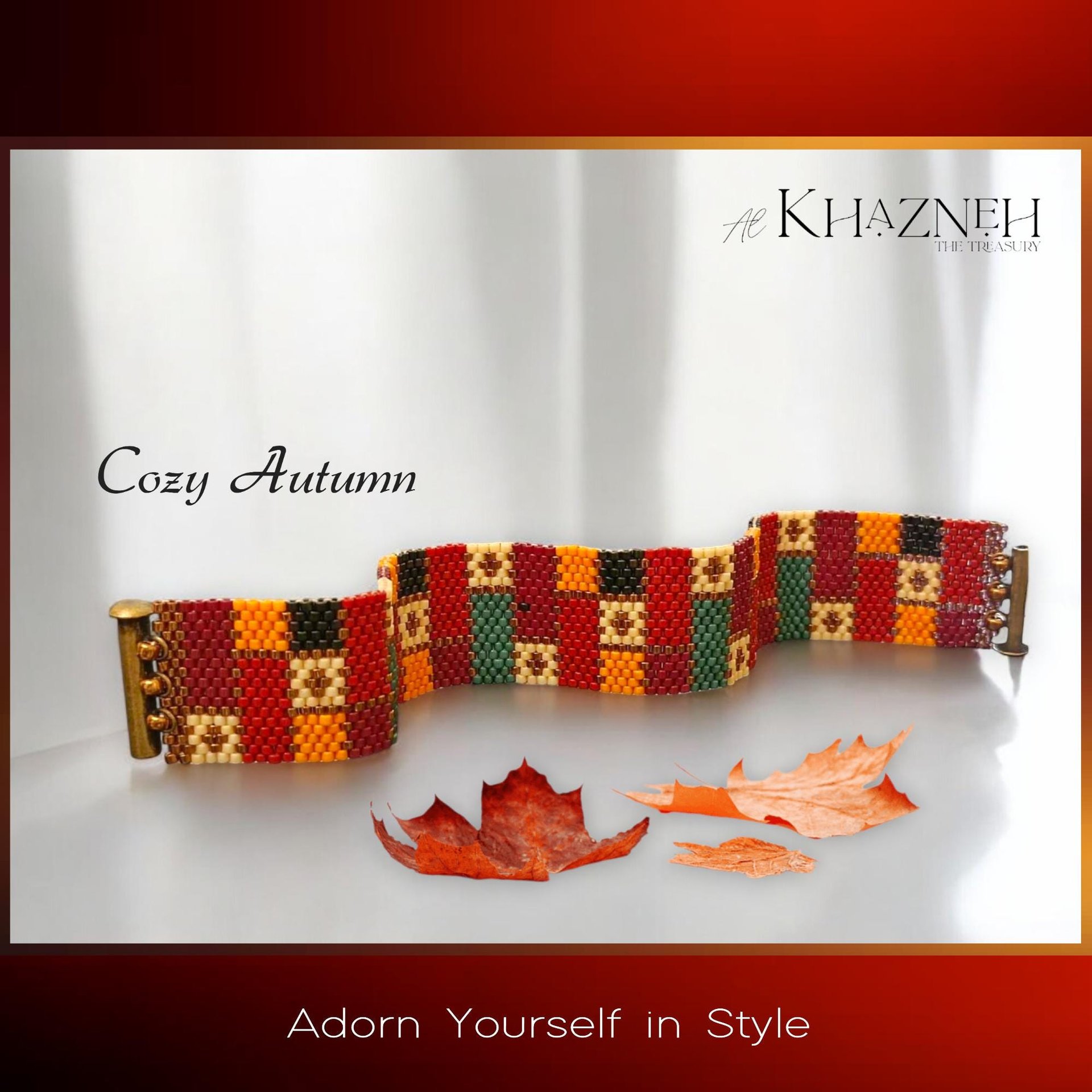 COZY AUTUMN - A Peyote Stitch Beaded Bracelet Pattern