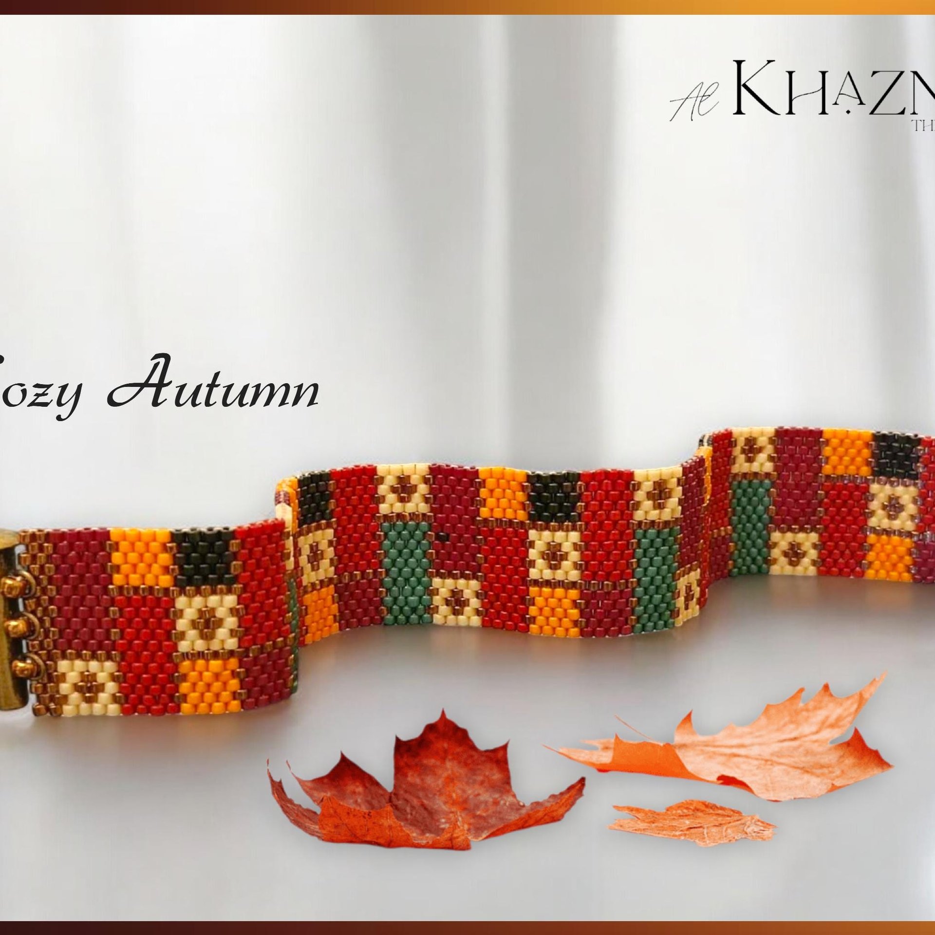 COZY AUTUMN - A Peyote Stitch Beaded Bracelet Pattern