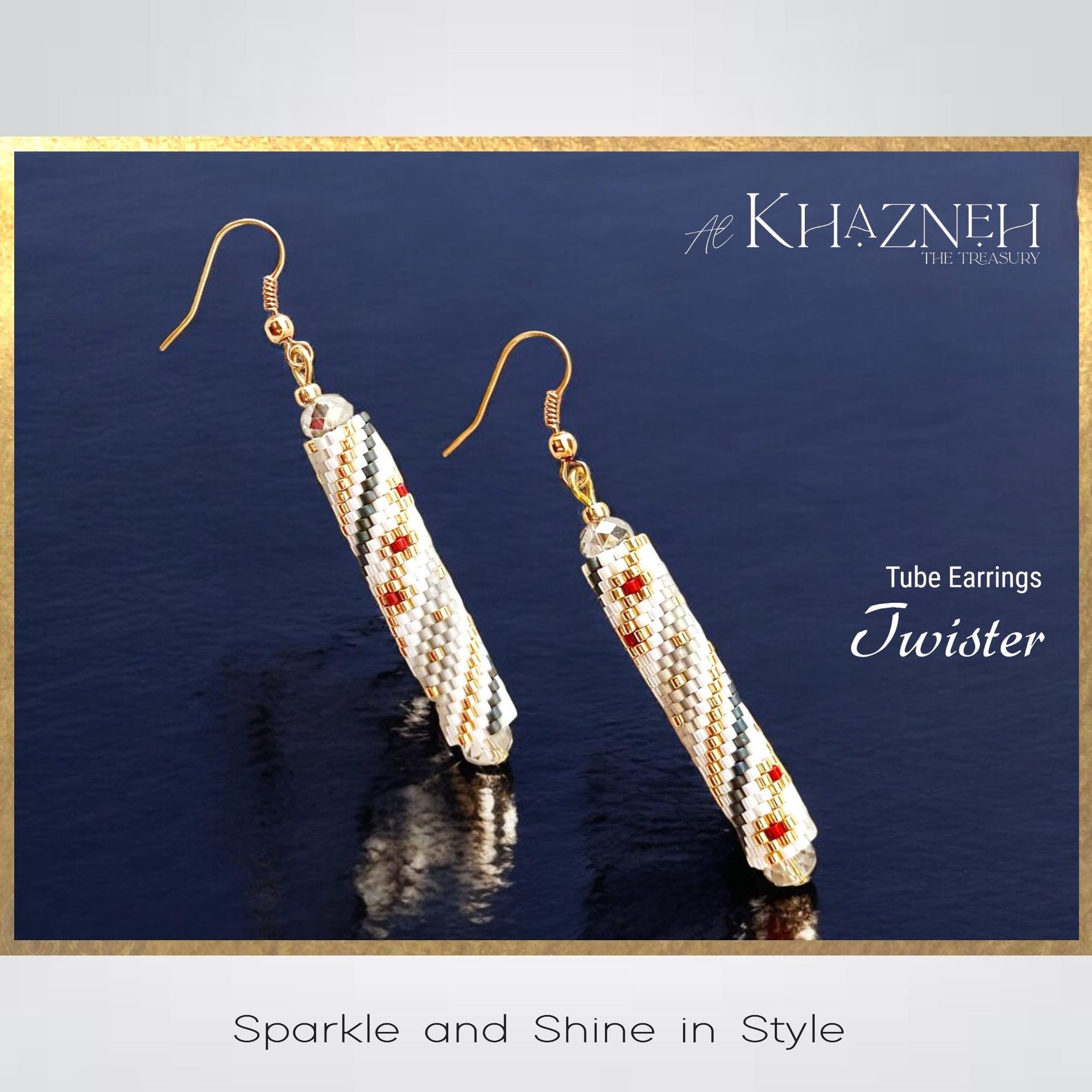TWISTER - Even Peyote Tube Earrings Pattern