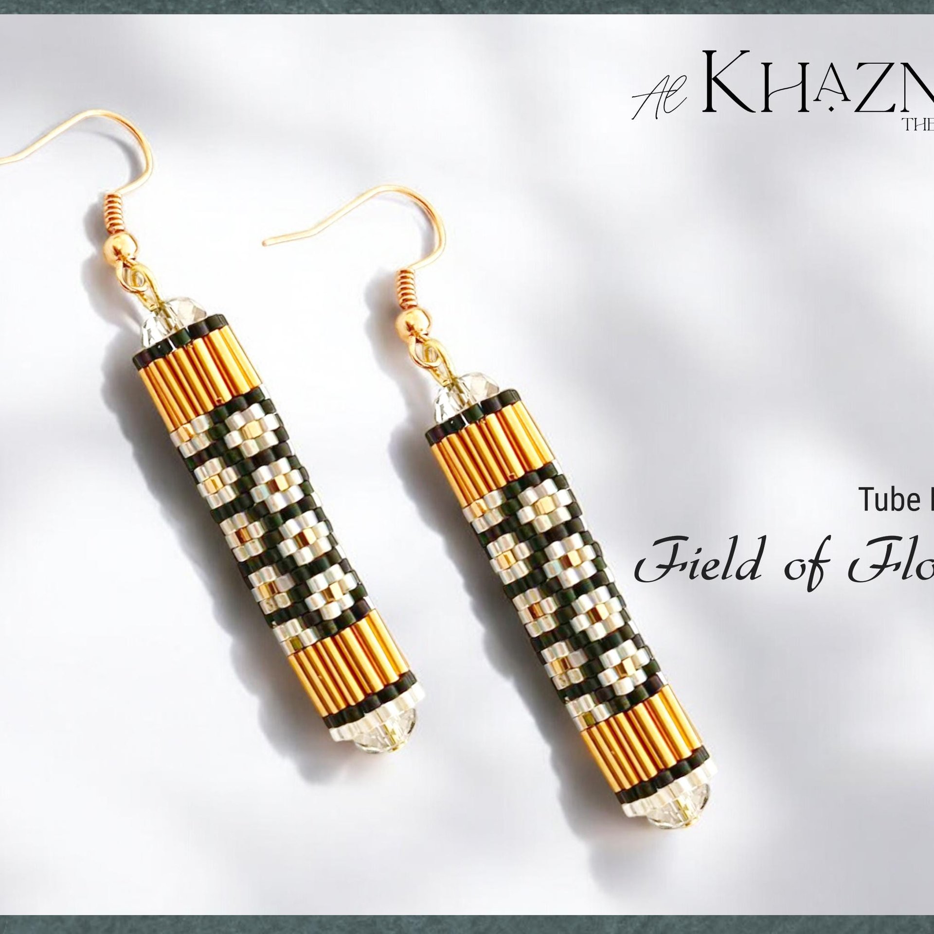FIELD of FLOWERS - Even Peyote Tube Earrings Pattern