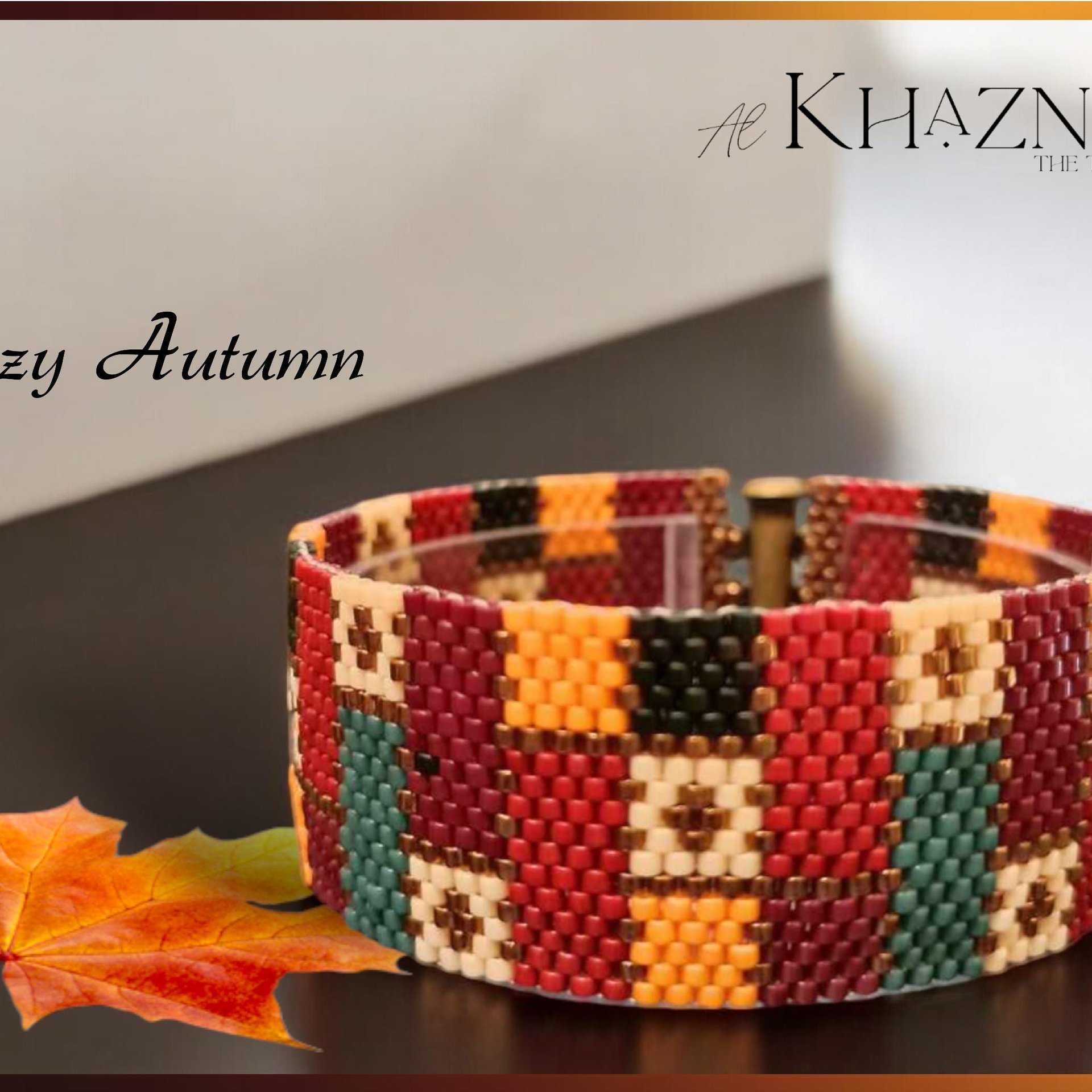 COZY AUTUMN - A Peyote Stitch Beaded Bracelet Pattern