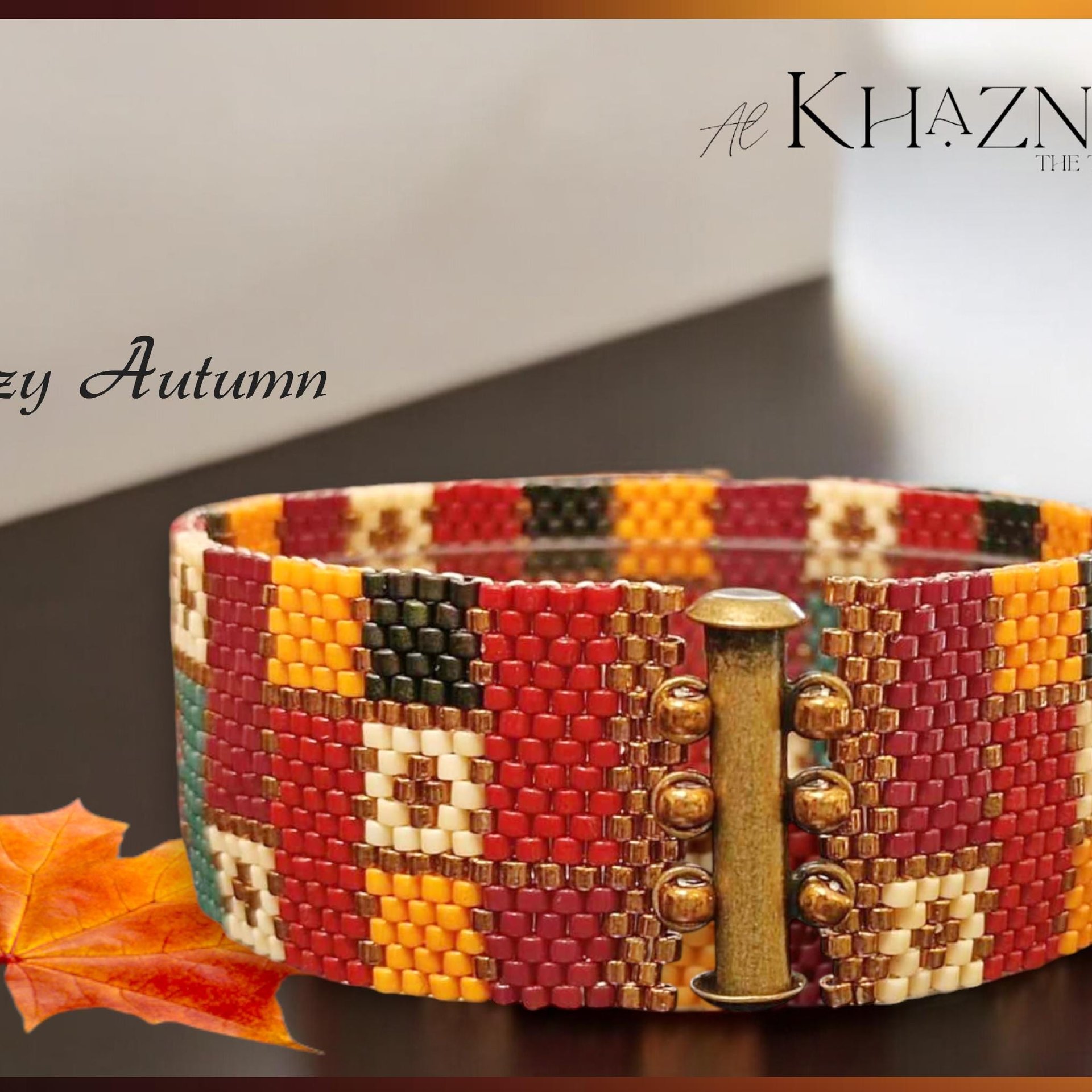 COZY AUTUMN - A Peyote Stitch Beaded Bracelet Pattern