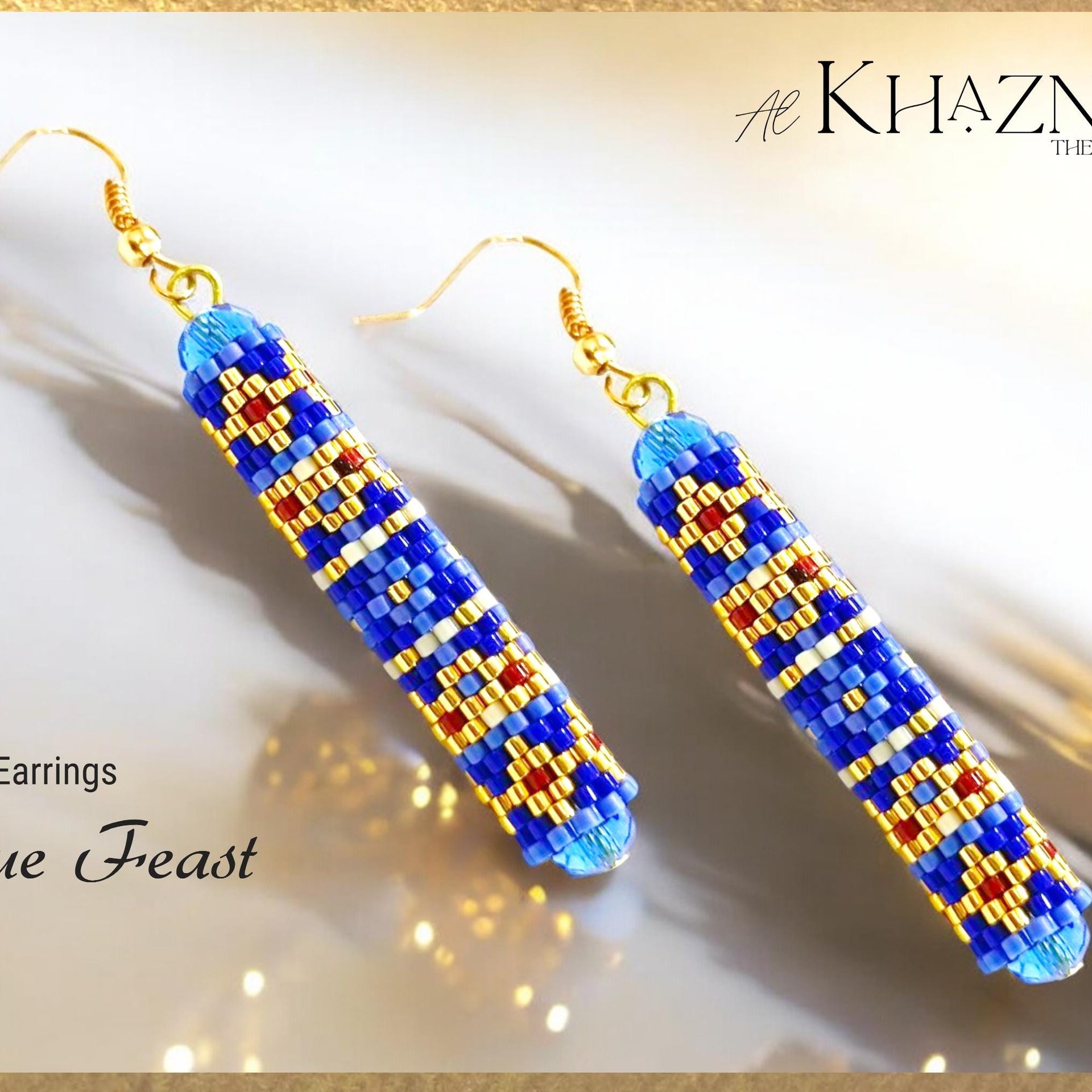 BLUE FEAST - Odd Peyote Tube Earrings Pattern