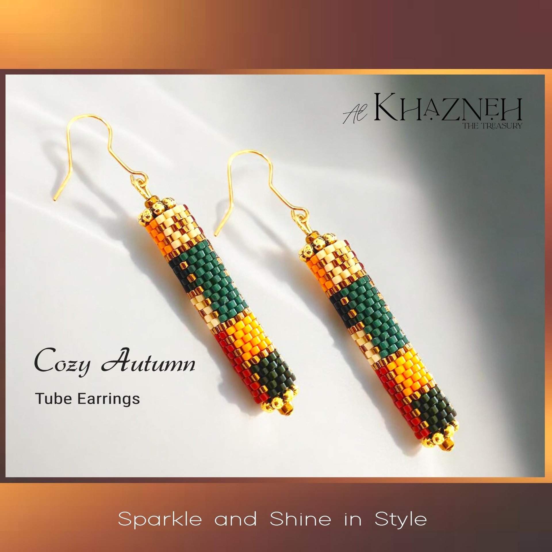 COZY AUTUMN - Odd Peyote Tube Earrings