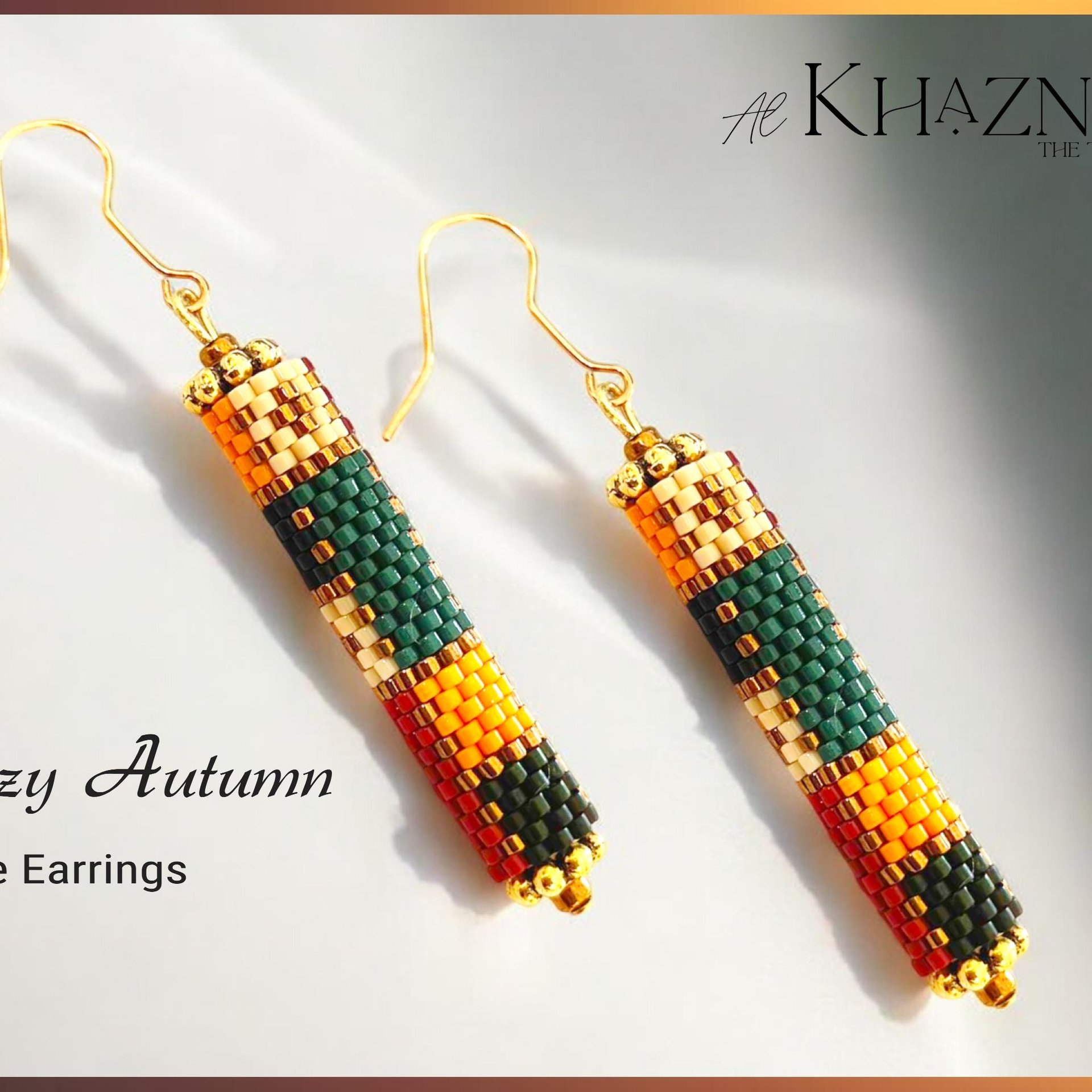 COZY AUTUMN - Odd Peyote Tube Earrings