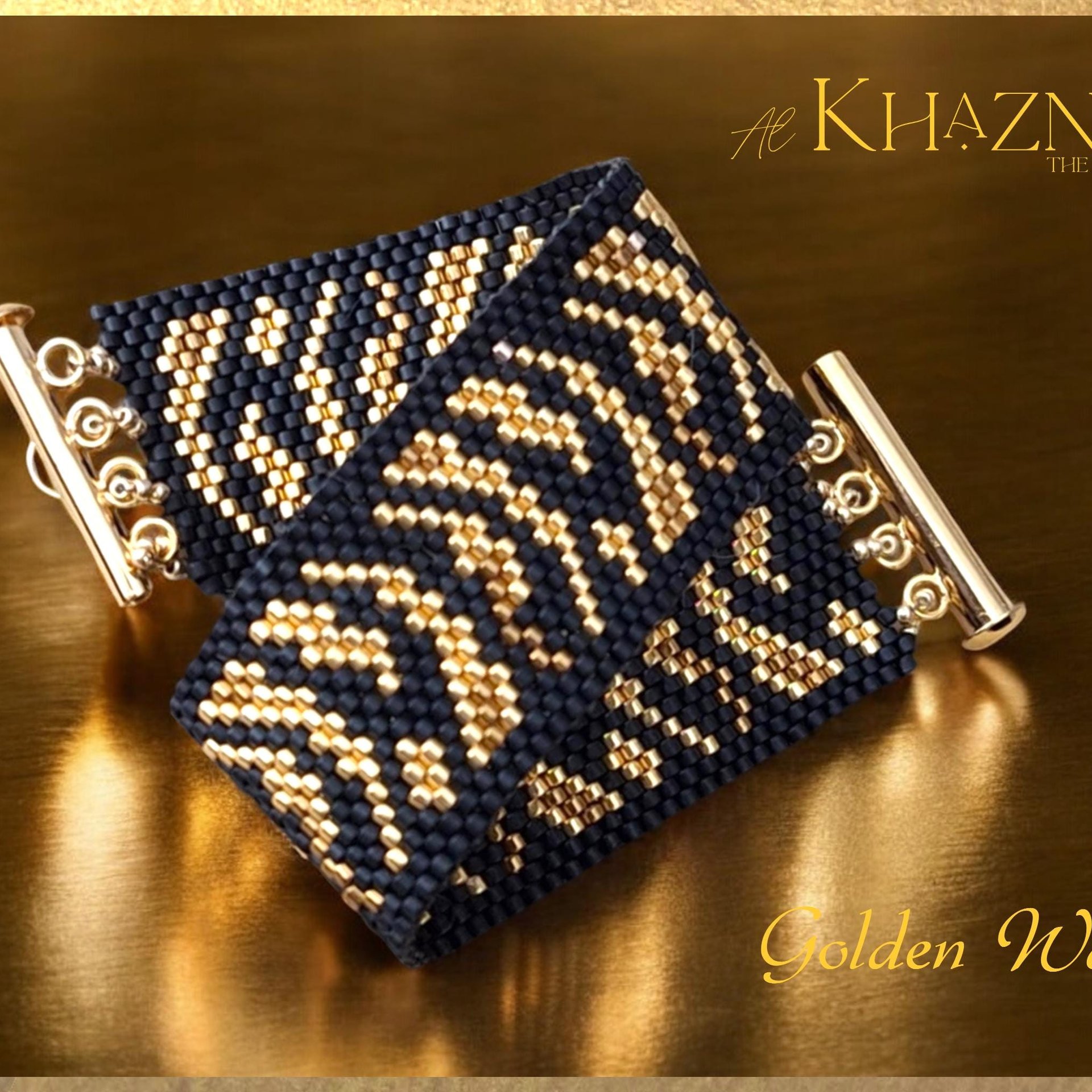 GOLDEN WAVES - Even Peyote Bracelet Pattern