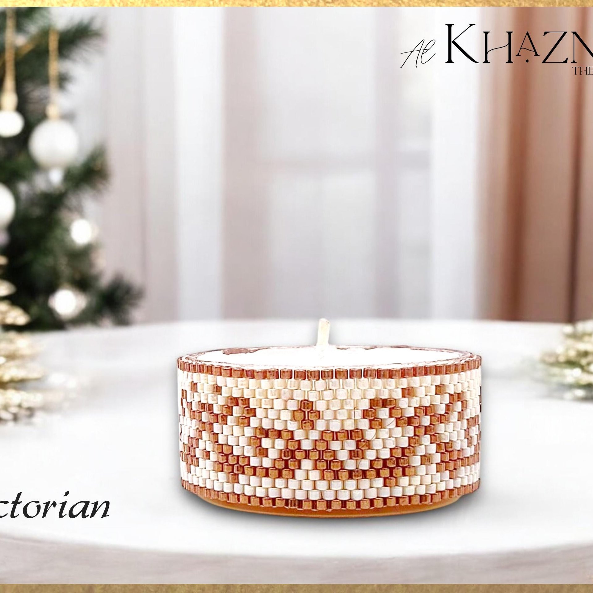 Tealight Cover - Even Peyote Stitch - "VICTORIAN"