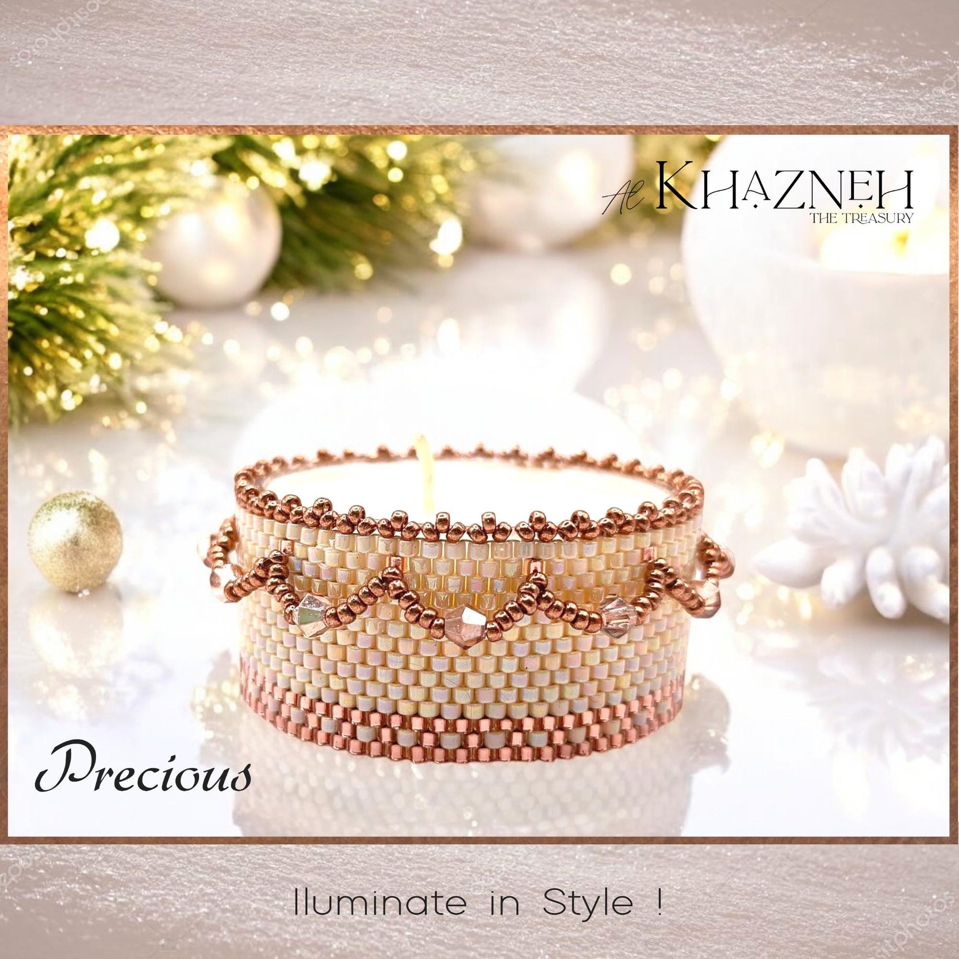 Tealight Cover TUTORIAL - Even Peyote Stitch "PRECIOUS"