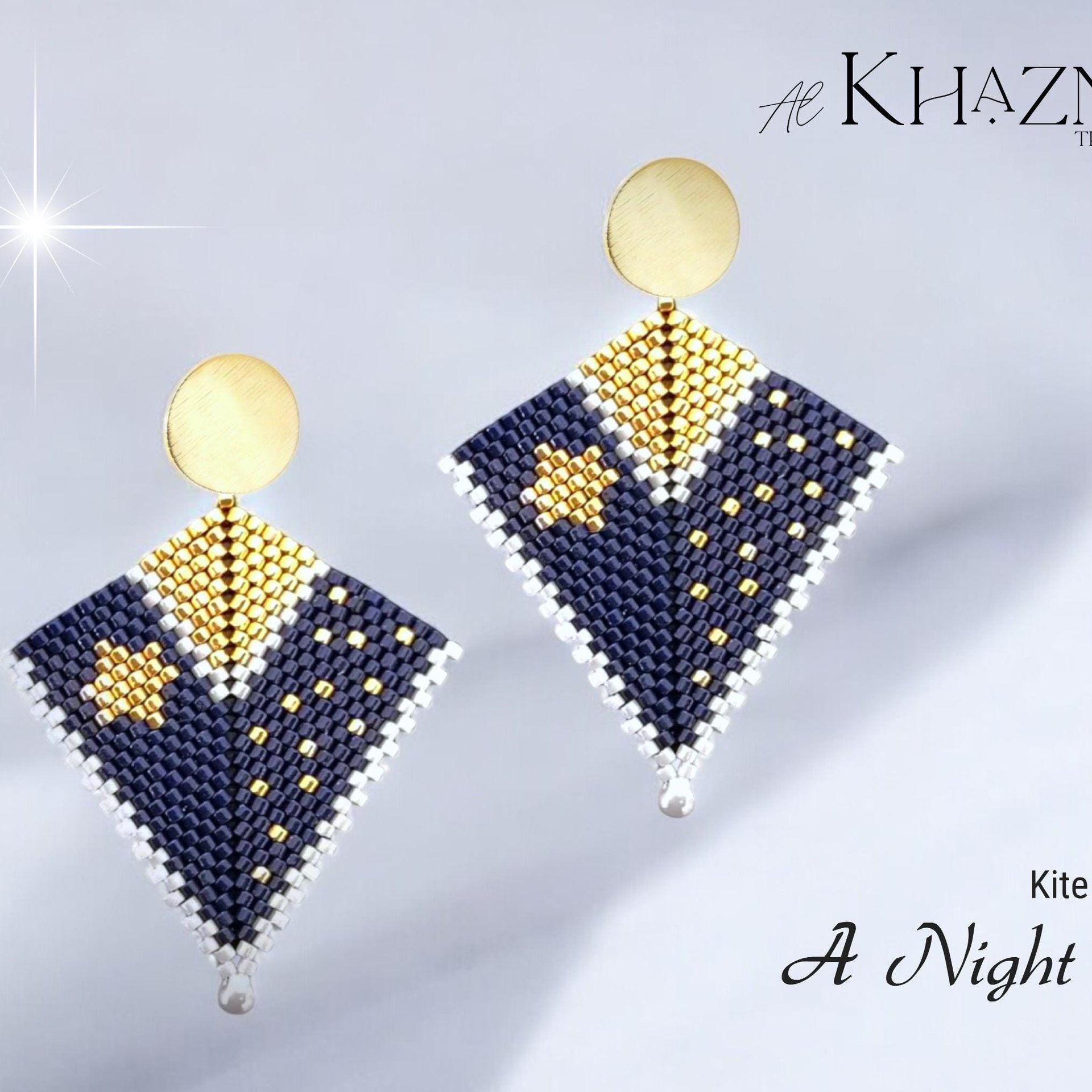 A NIGHT SKY - Earrings and Pendant with Bail Pattern