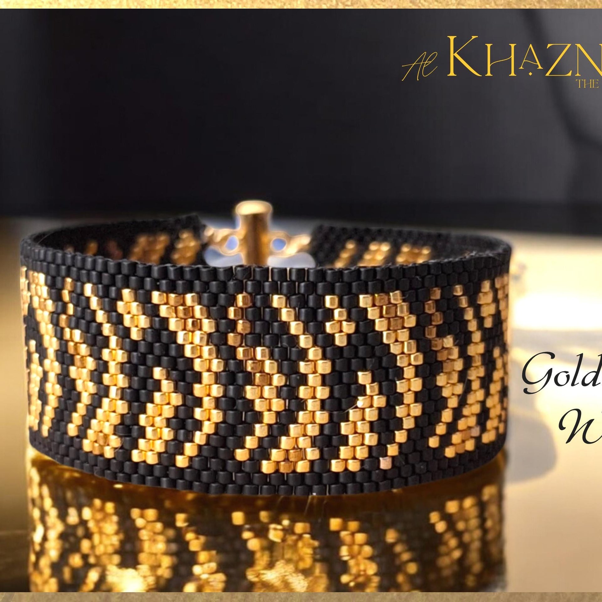 GOLDEN WAVES - Even Peyote Bracelet Pattern
