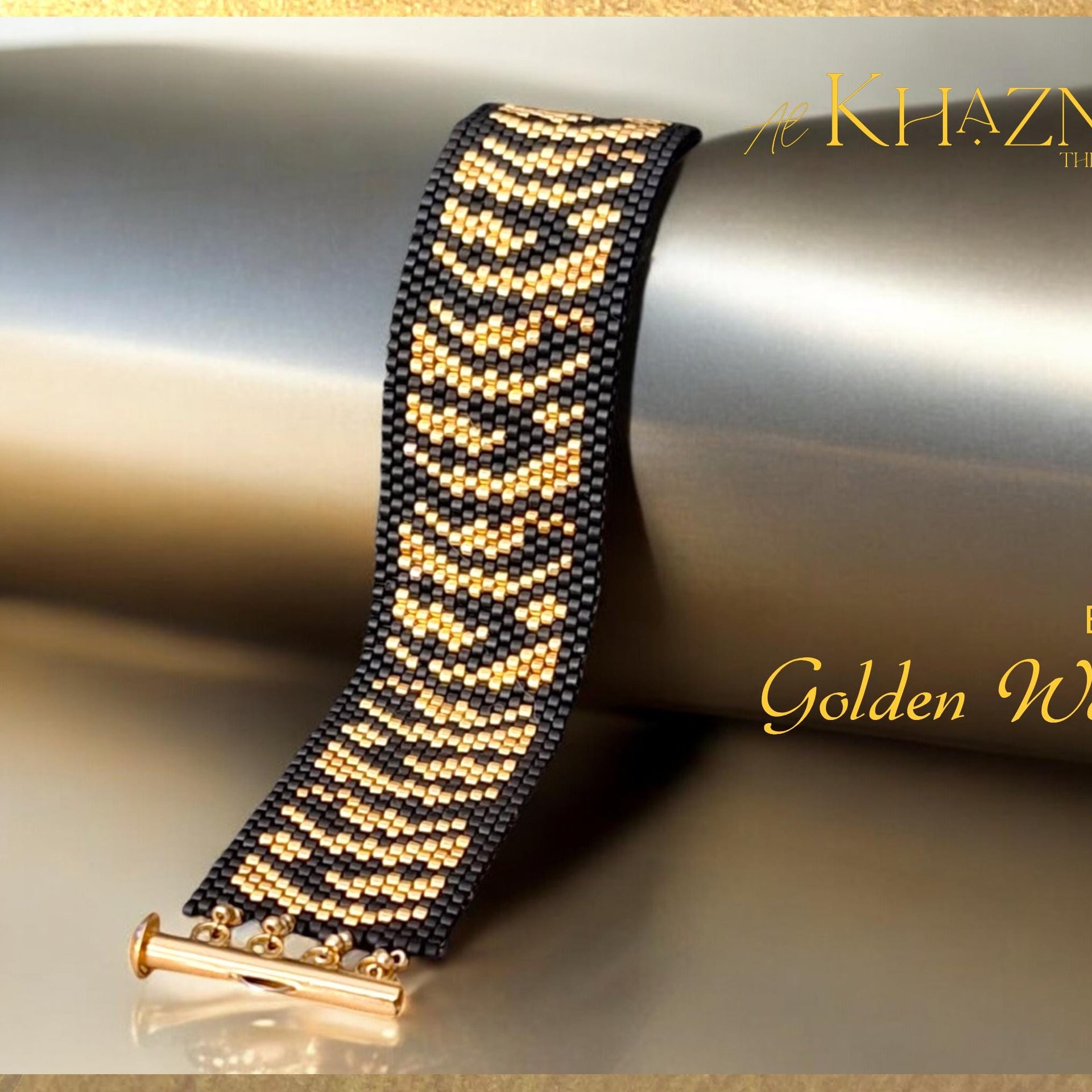 GOLDEN WAVES - Even Peyote Bracelet Pattern