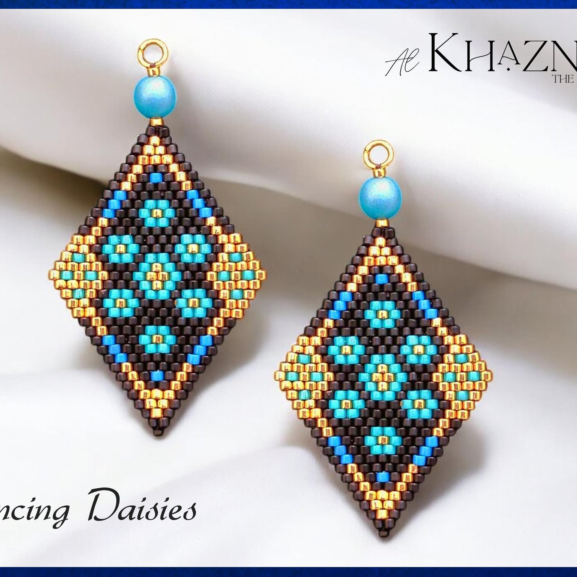 Brick Stitch Earrings DANCING DAISIES