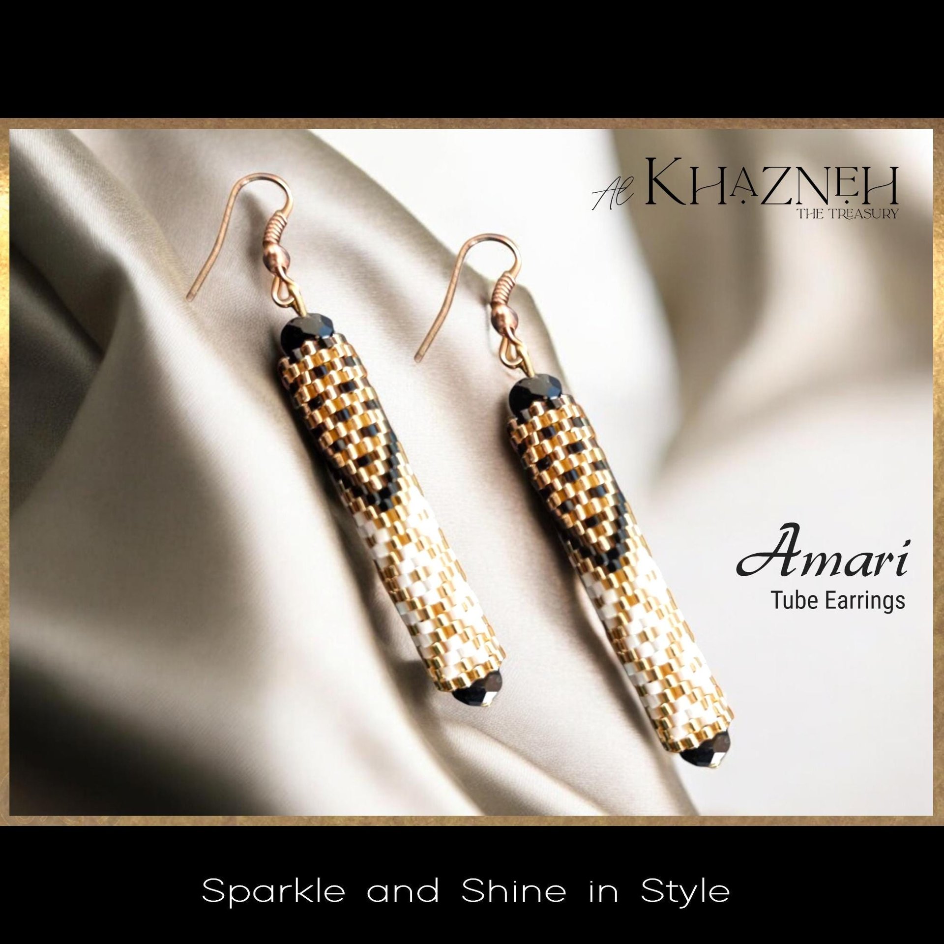 AMARI - Even Peyote Tube Earrings Pattern