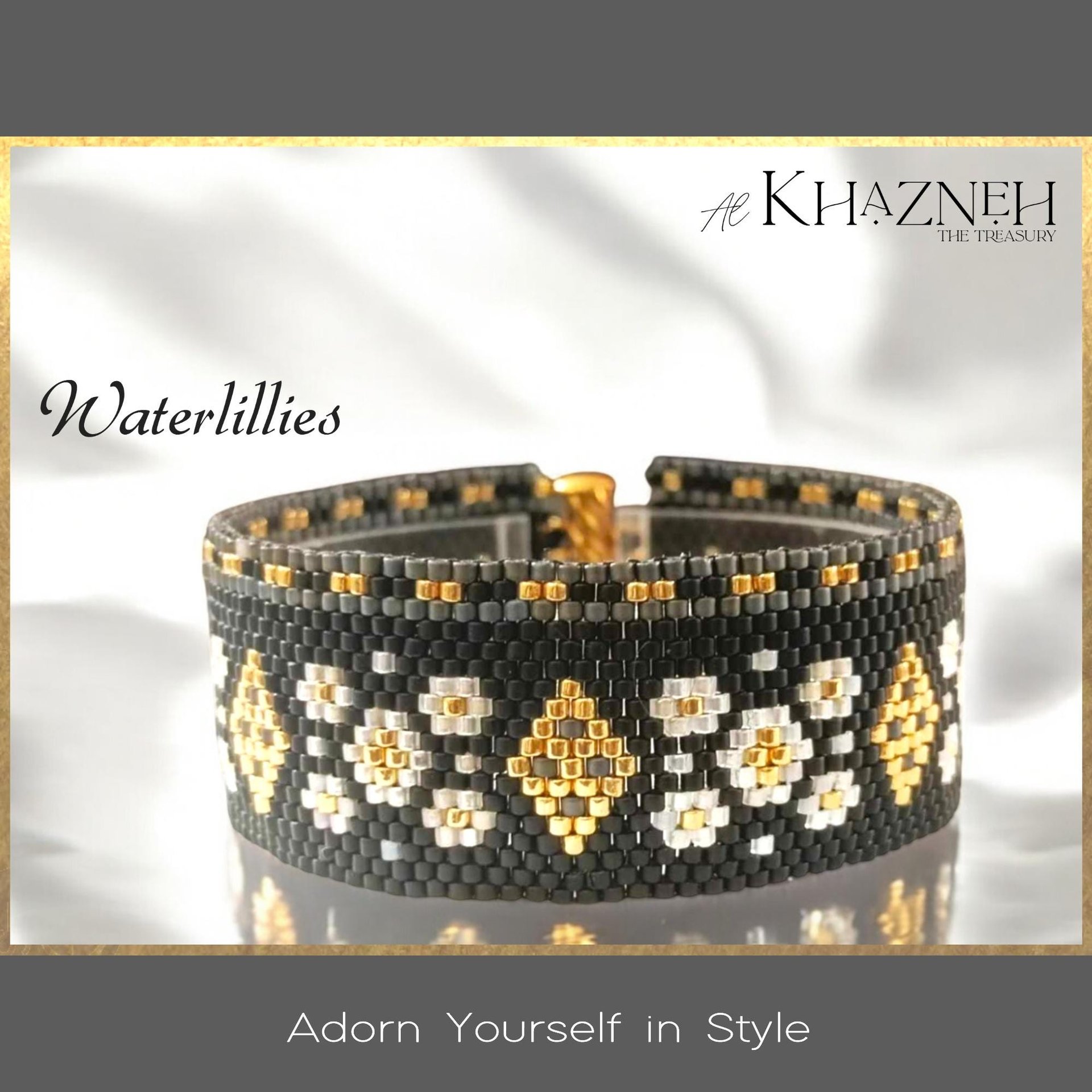 WATERLILLIES - Even Peyote Bracelet Pattern