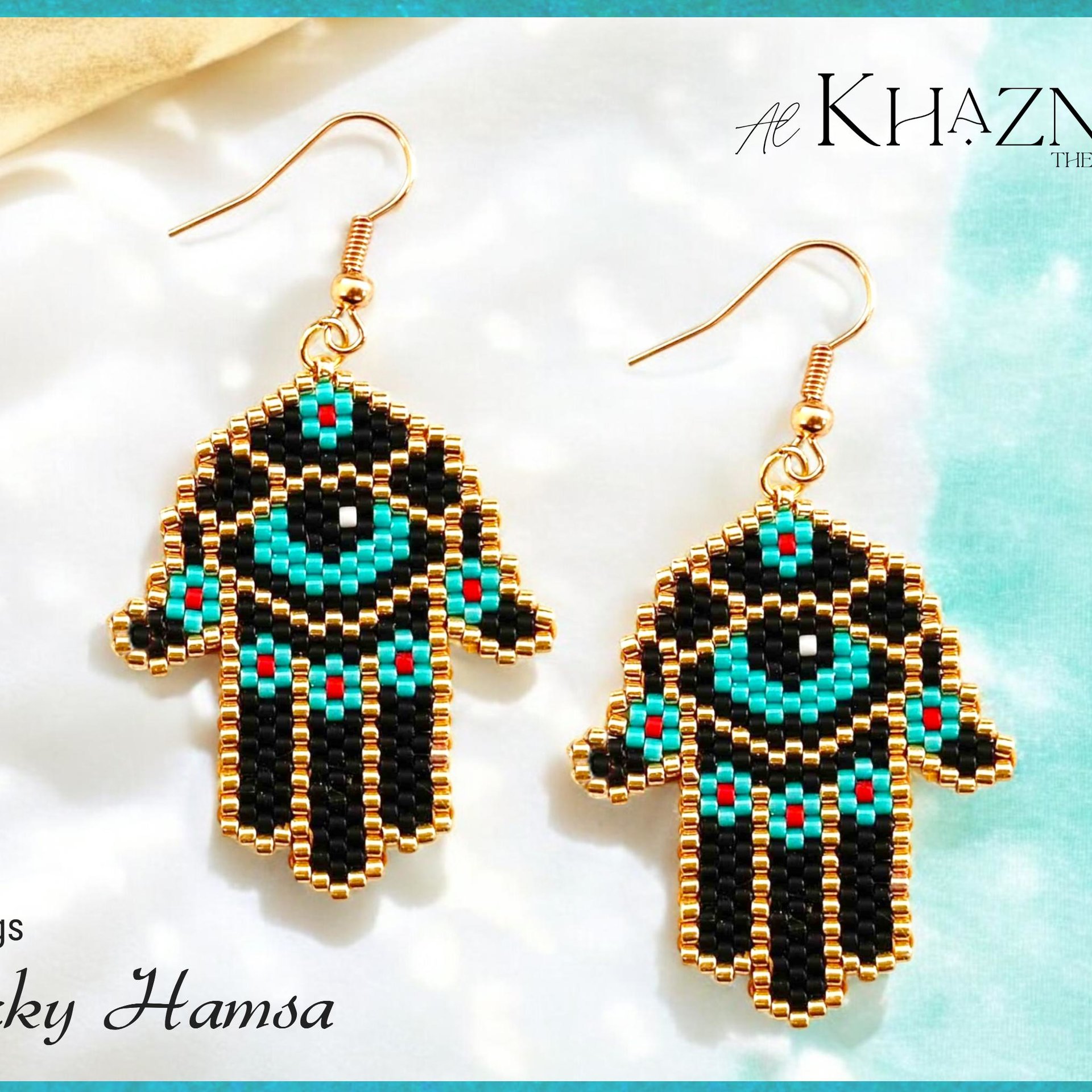 LUCKY HAMSA - Peyote Earrings Pattern